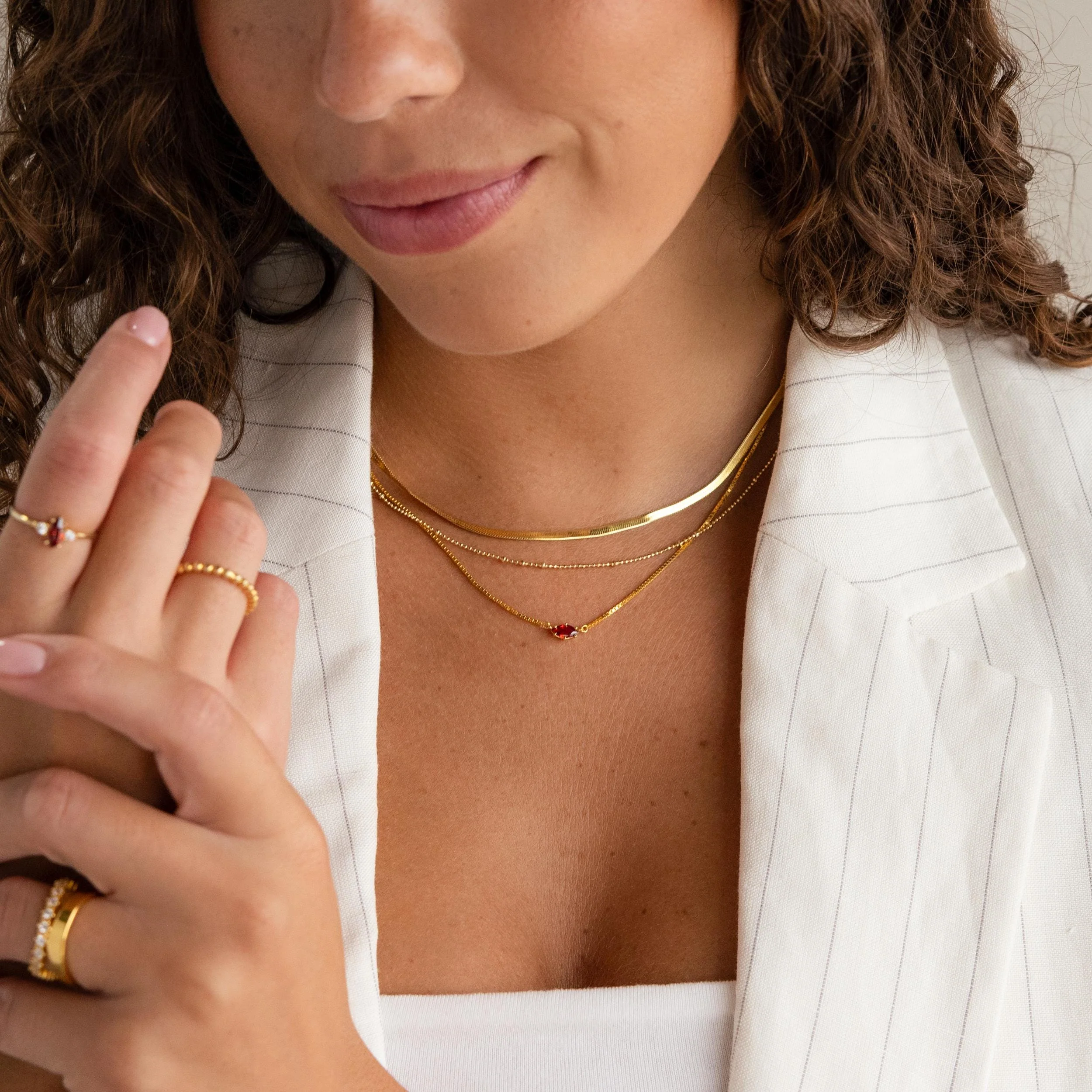 Dainty Marquise Birthstone Necklace - Image 5
