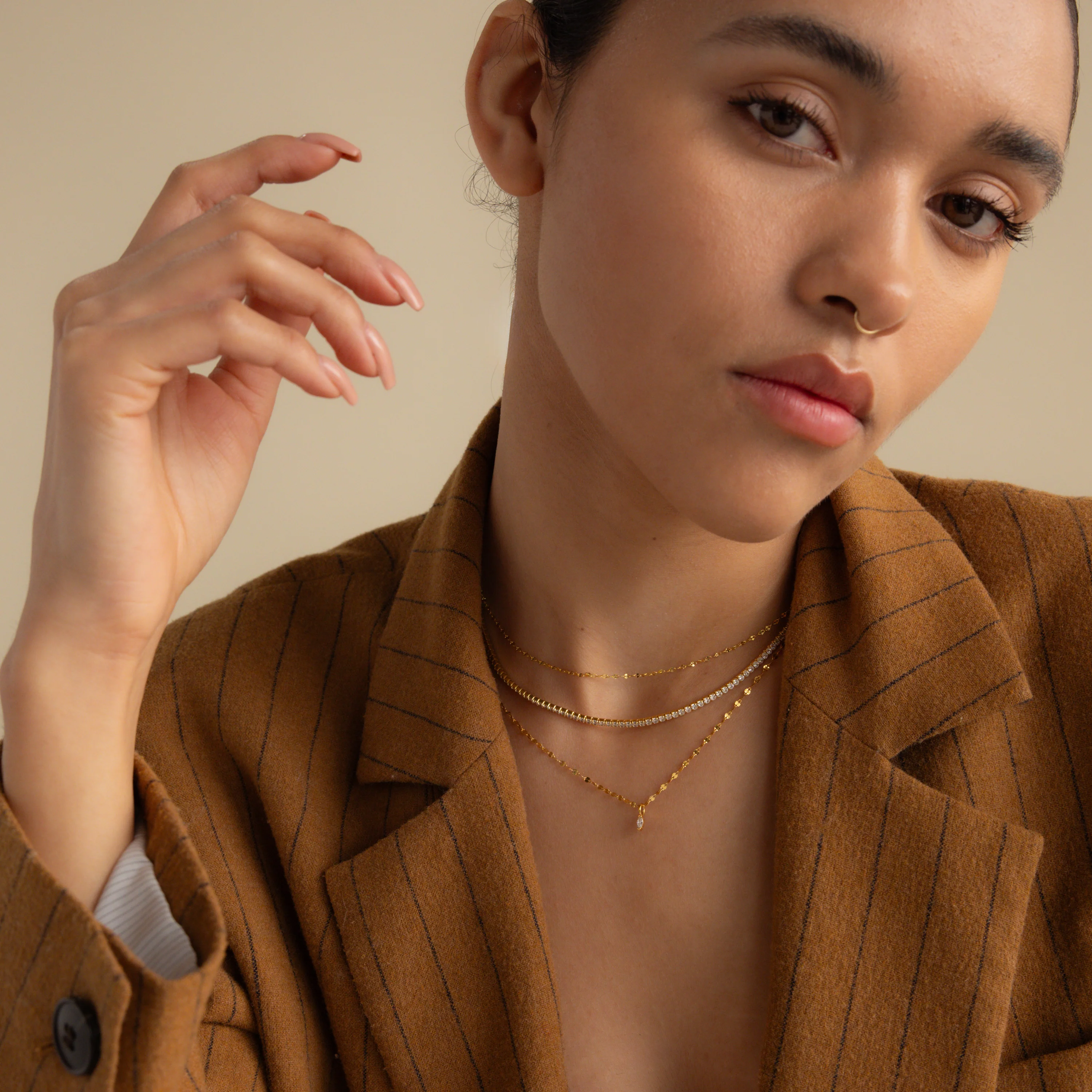 Dainty Marquise Pendant Necklace in 18K Gold - Image 6