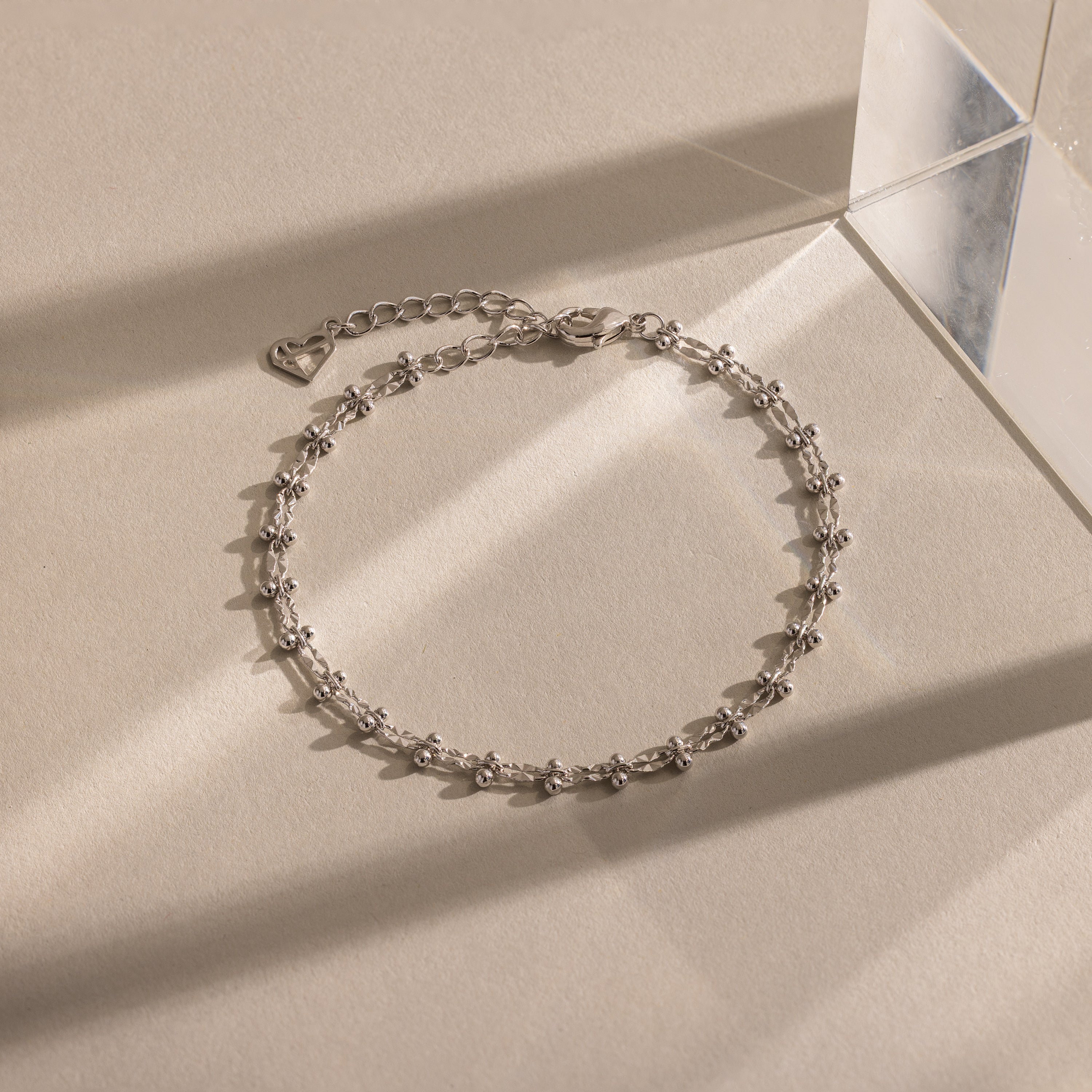 Dainty Mirror Chain Bracelet in Silver