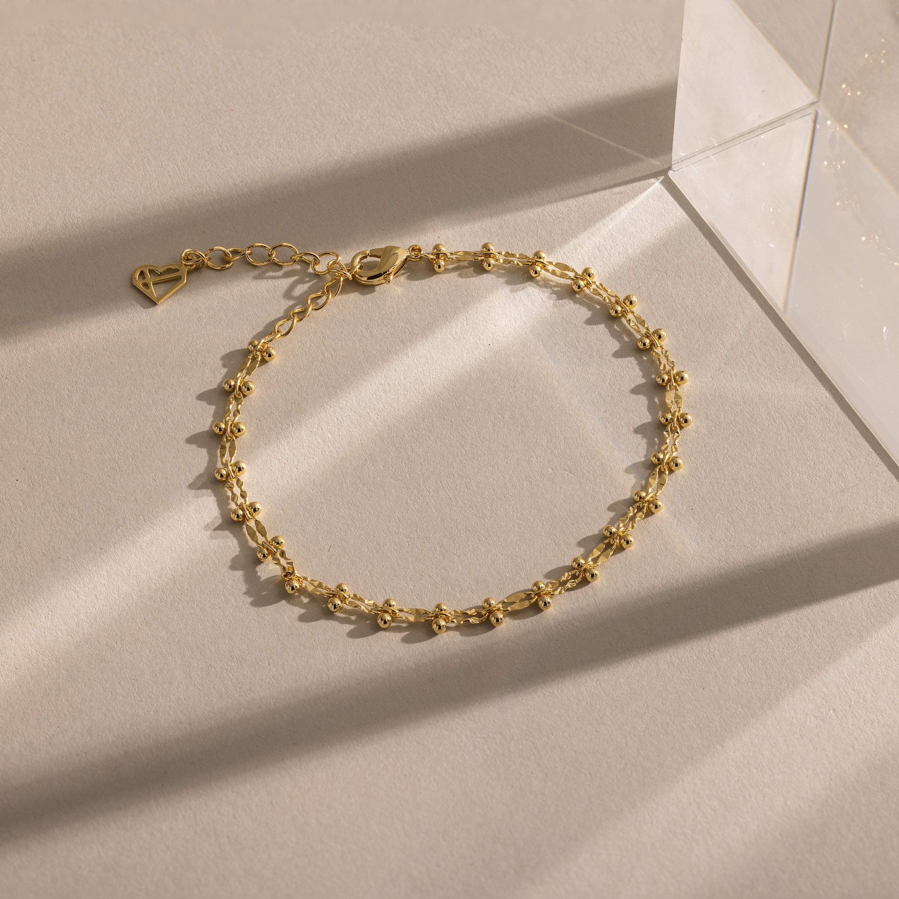 Dainty Mirror Chain Bracelet in 18K Gold