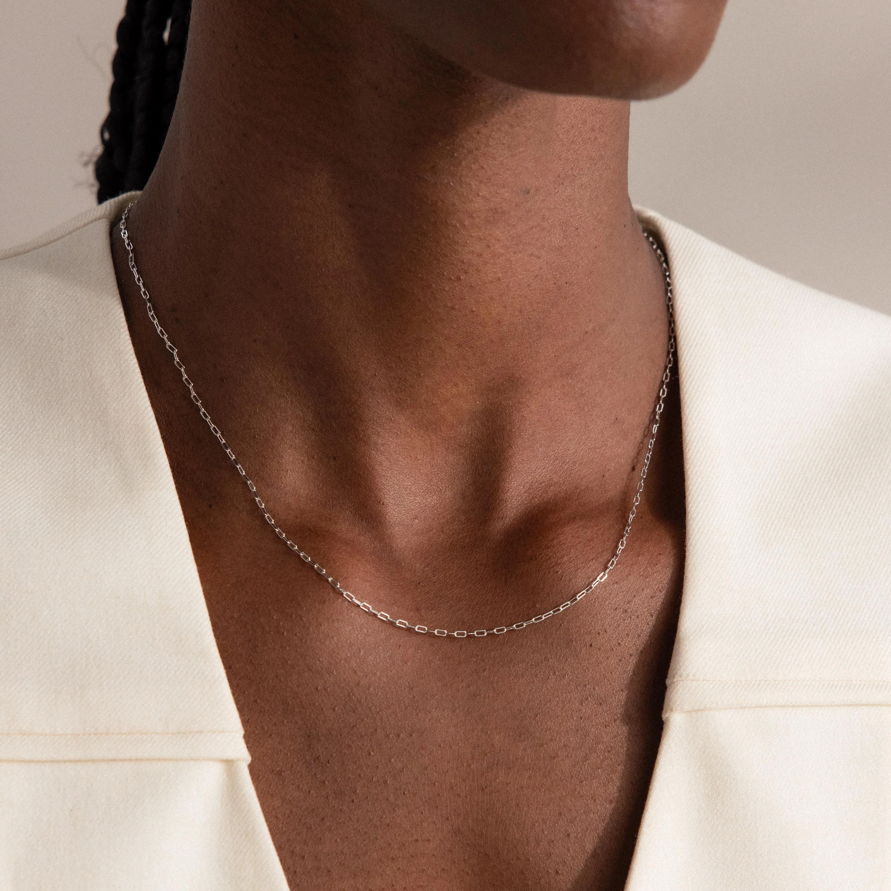 Dainty Paperclip Necklace in Silver - Image 2