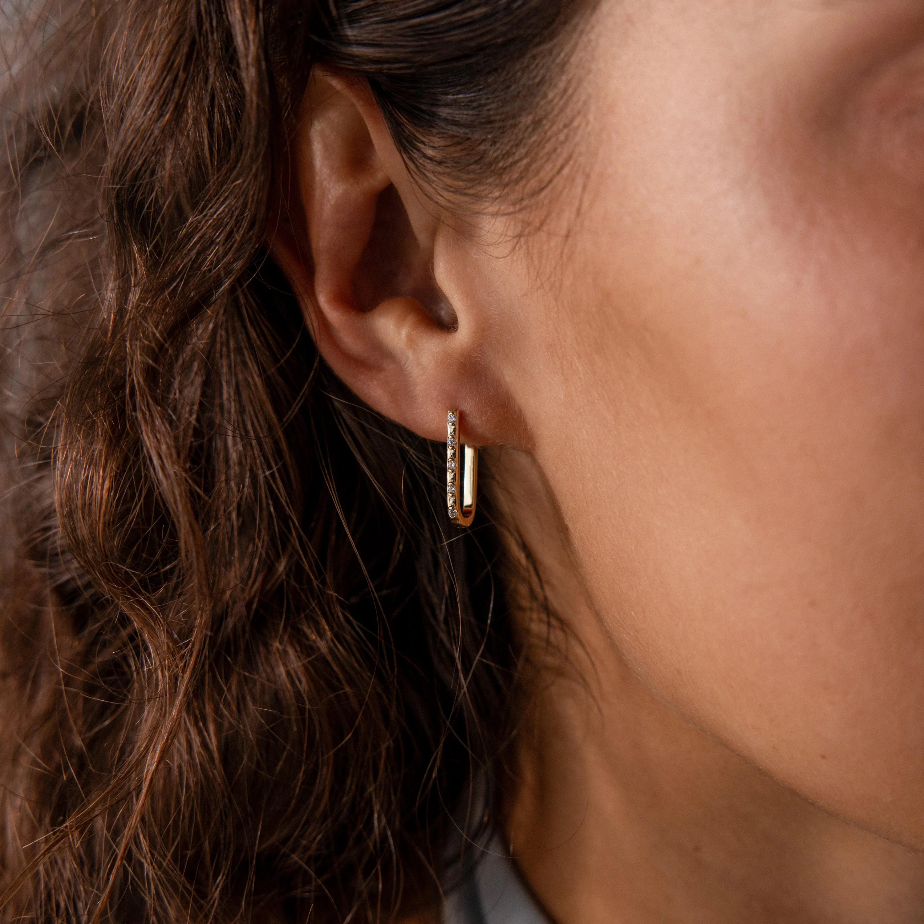 Dainty Pave Link Earrings - Image 3