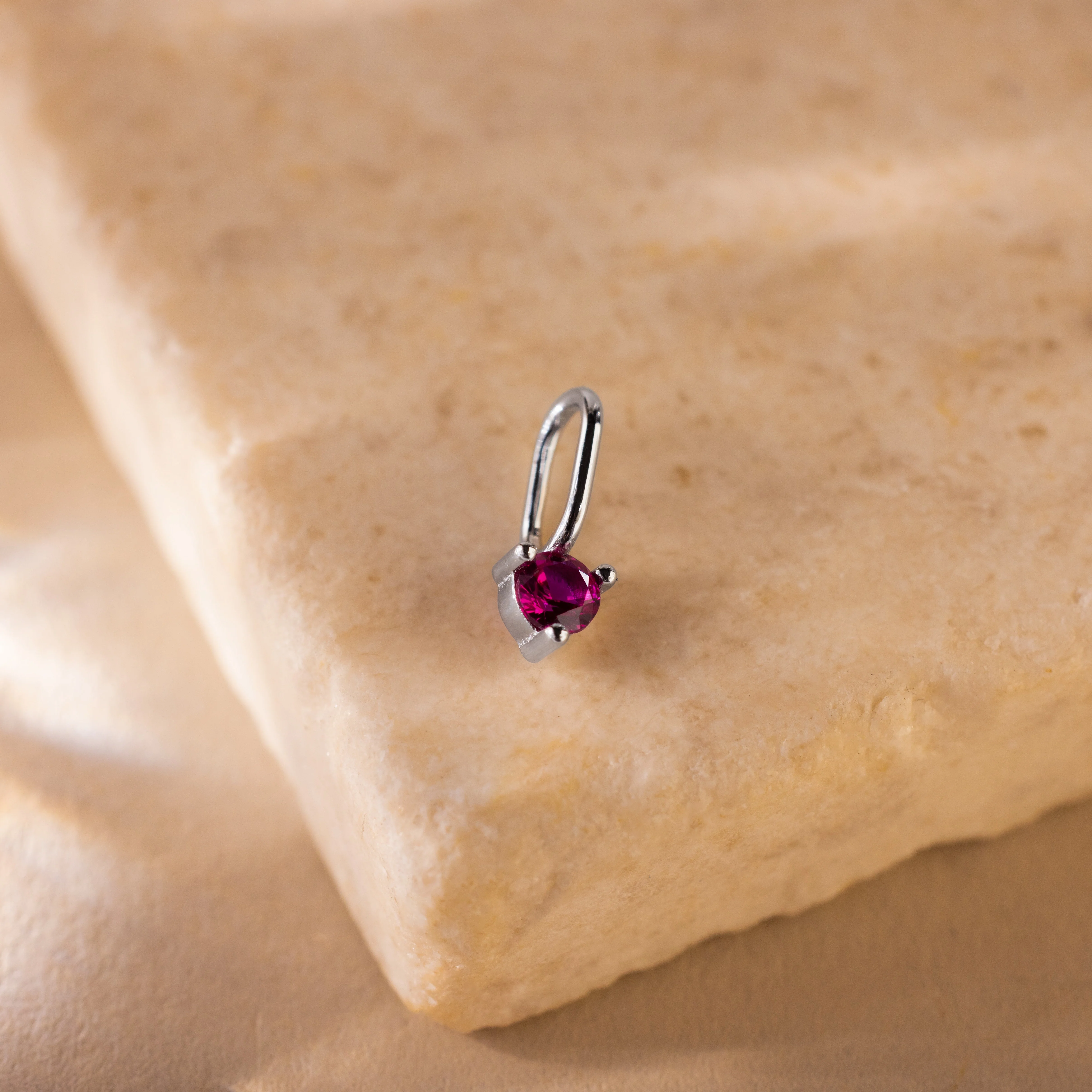 Dainty Pink Ruby Charm