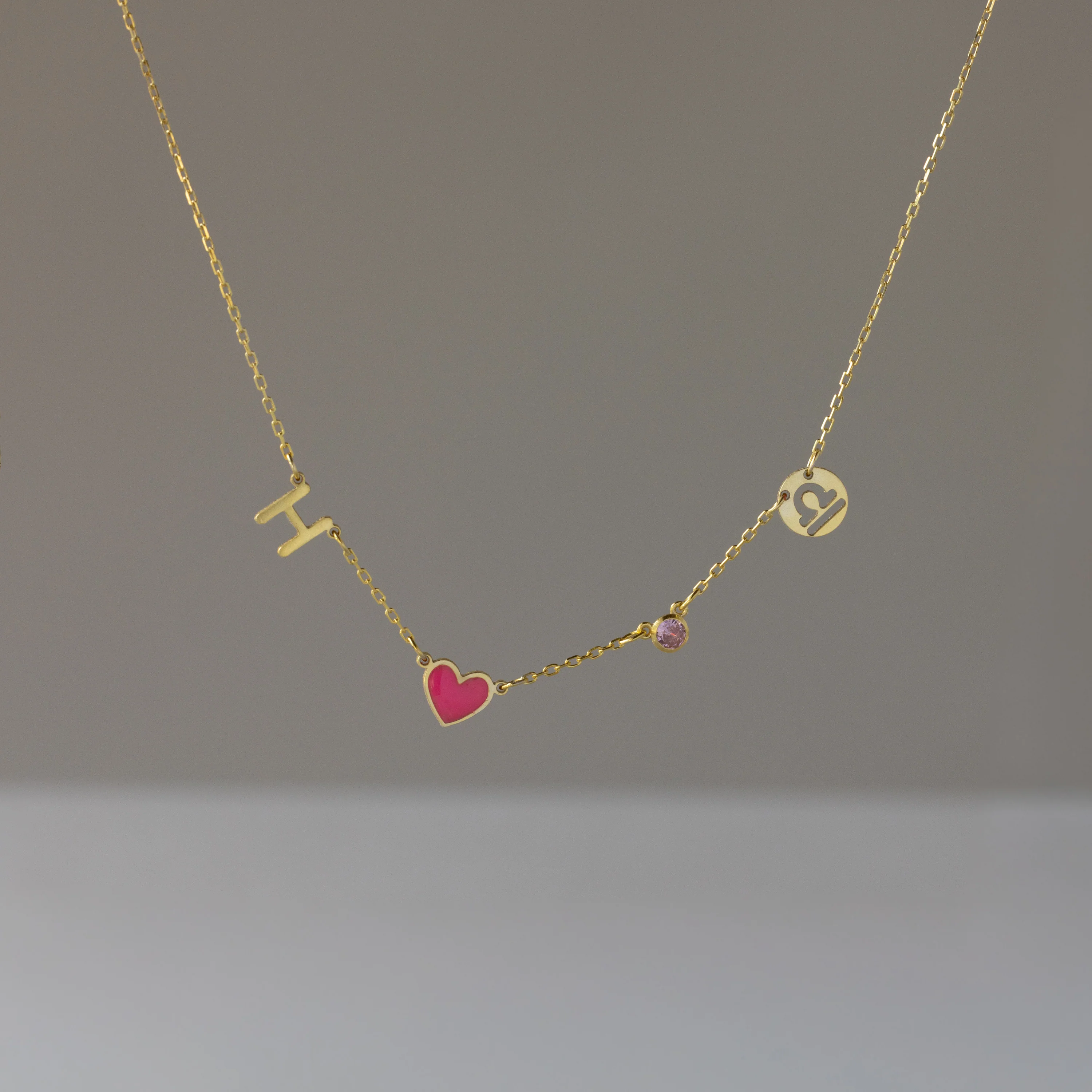 Dainty Space Charm Necklace in 18K Gold - Image 5