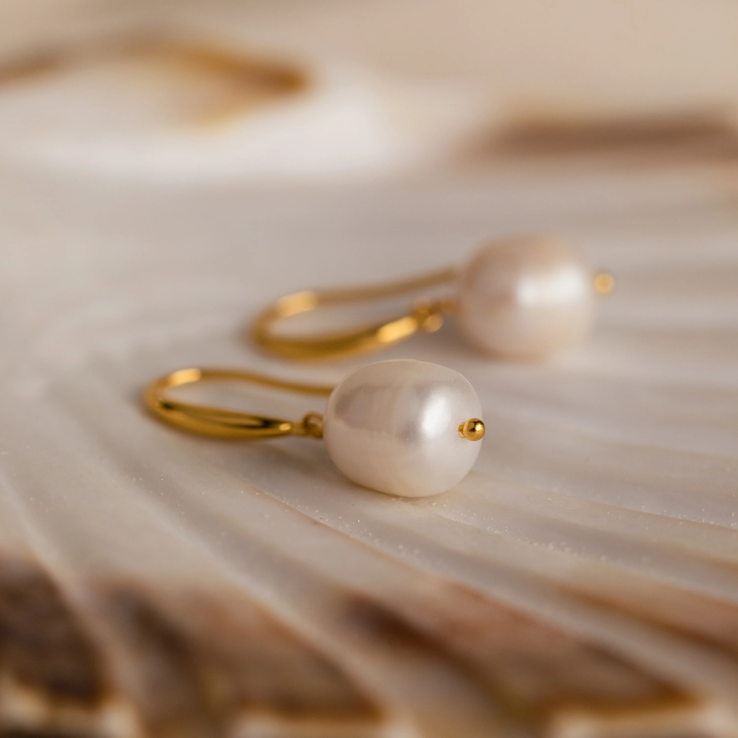 Dangling Pearl Drop Earrings - Image 7