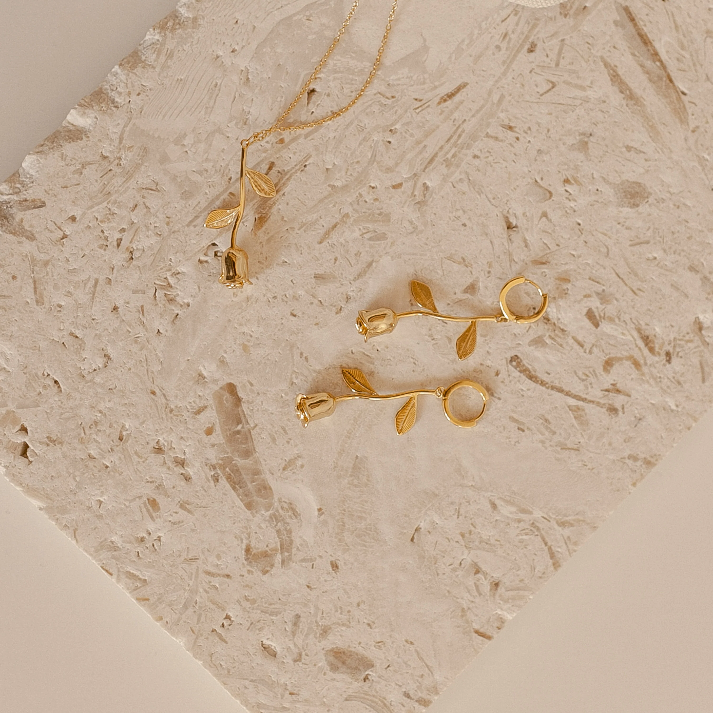 Dangling Rose Huggies - Image 3