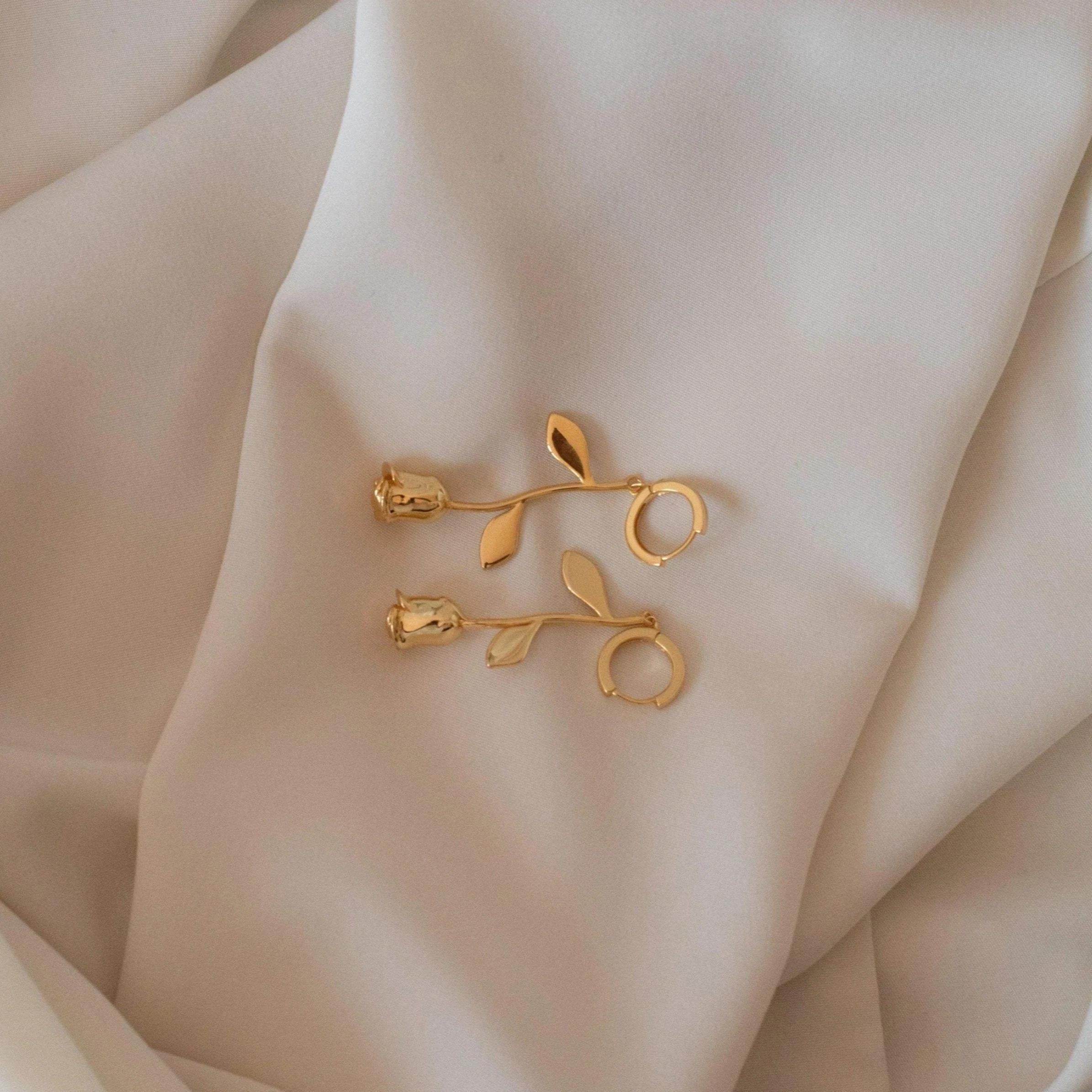 Dangling Rose Huggies - Image 7