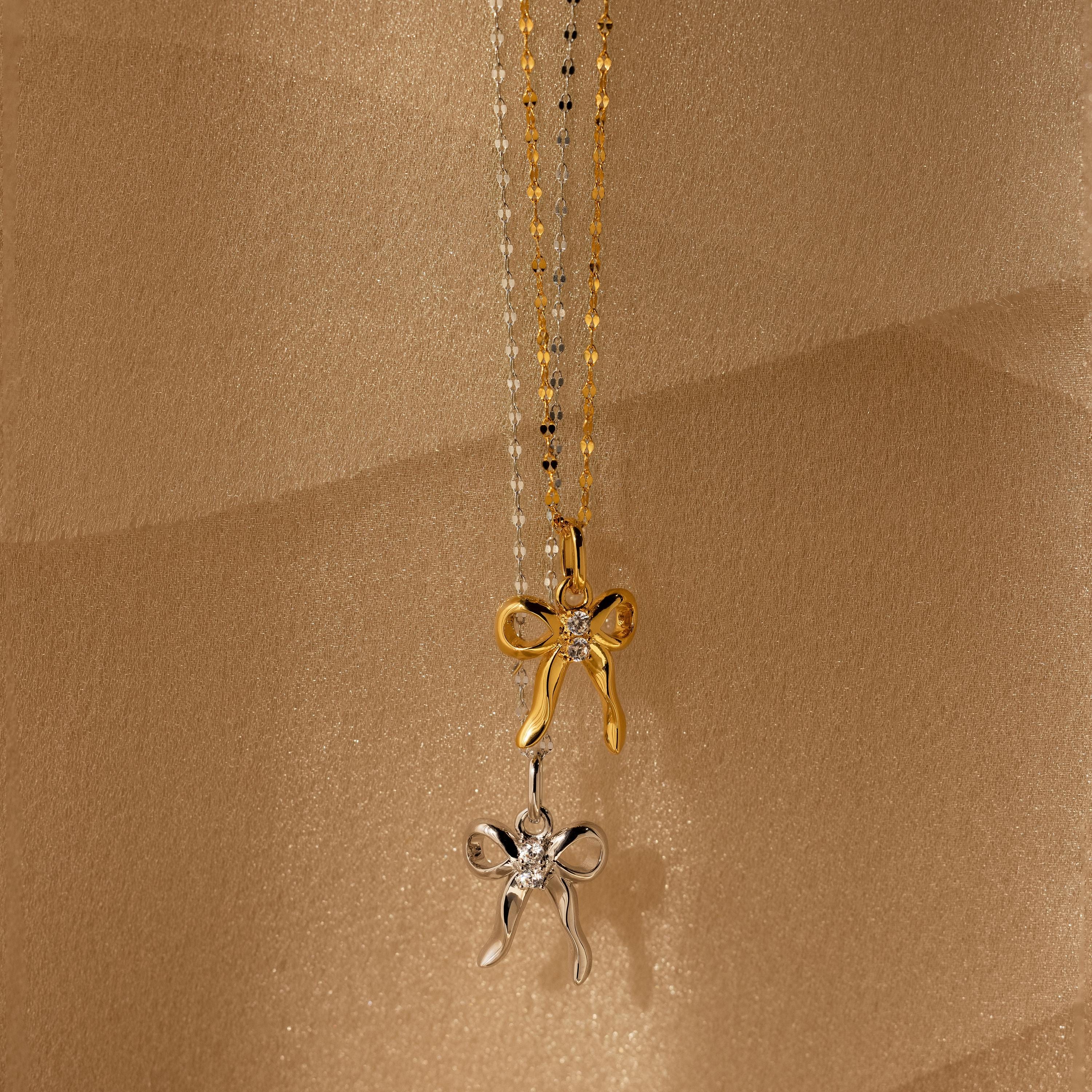 Diamond Bow Charm in 18K Gold - Image 6