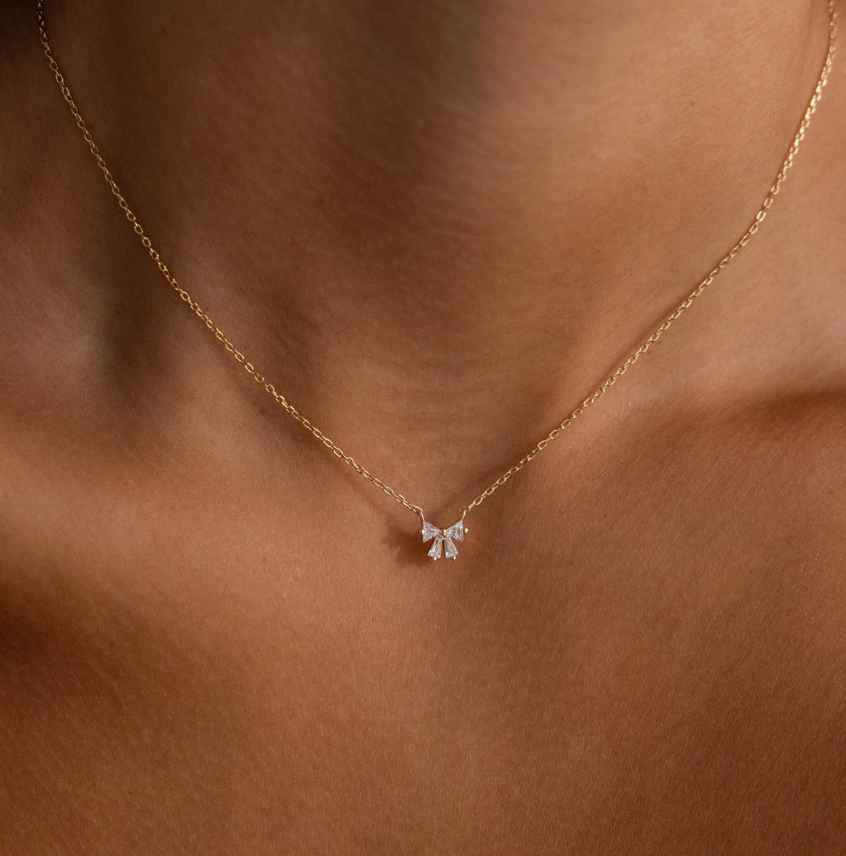Diamond Bow Necklace - Image 3