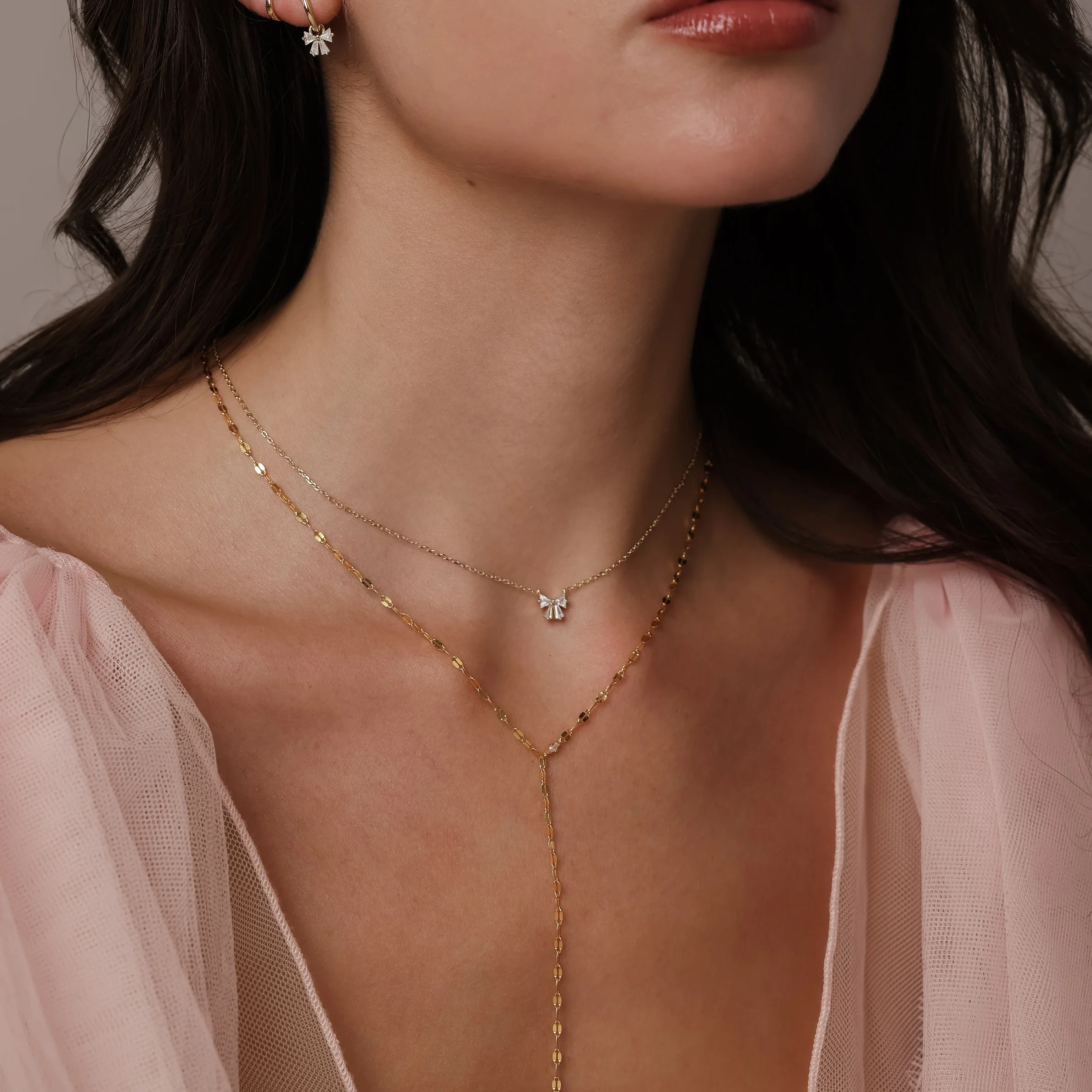 Diamond Bow Necklace - Image 7