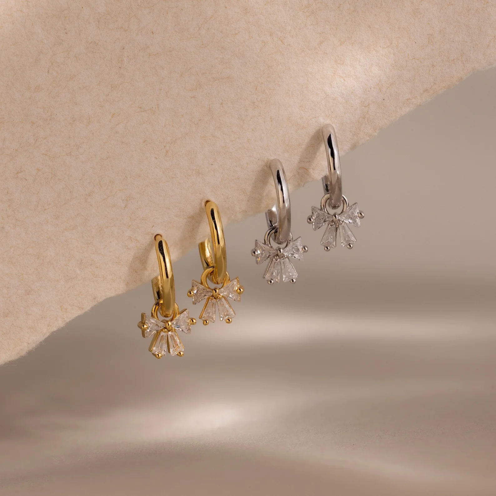 Diamond Bow Necklace & Earrings Set - Image 6