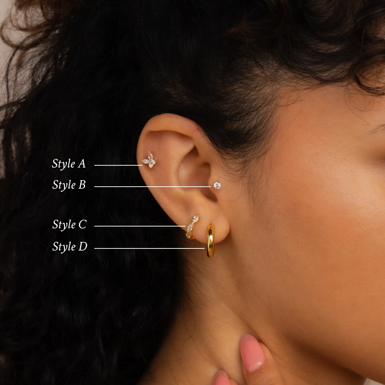 Diamond Butterfly Earrings Set - Image 3