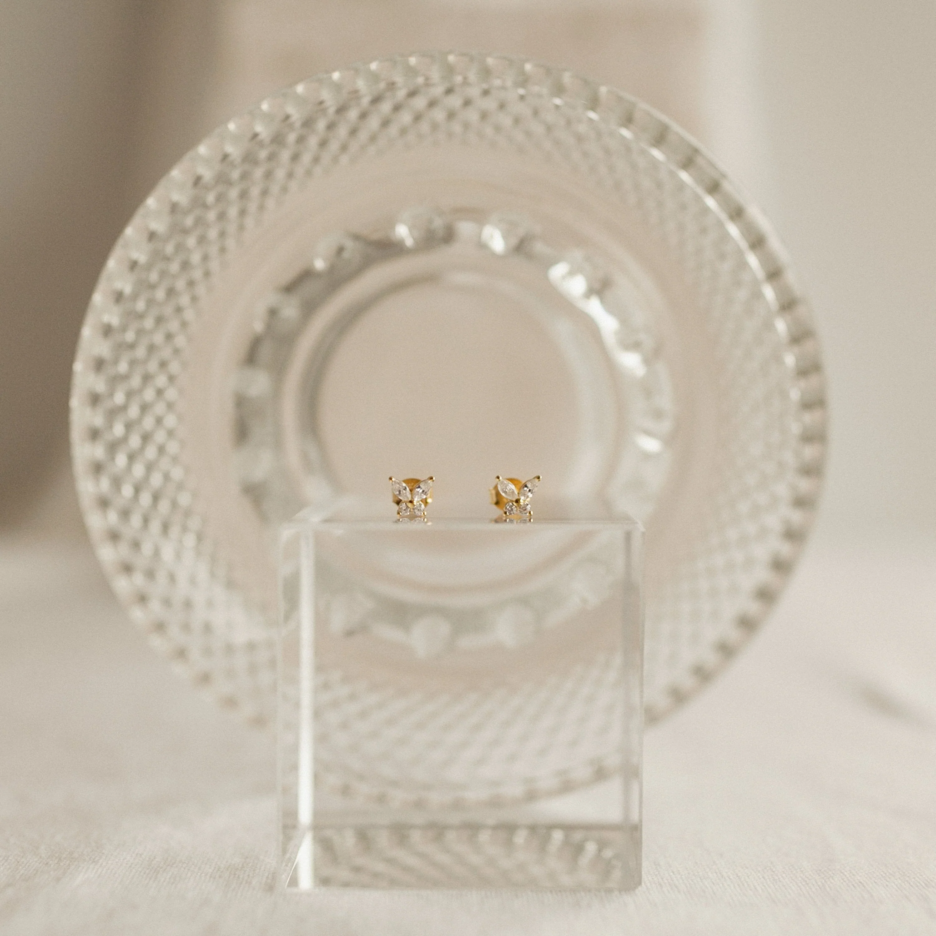 Diamond Butterfly Earrings Set - Image 7