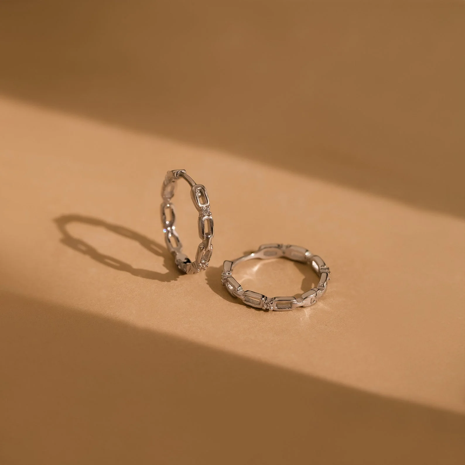 Diamond Link Hoops - Image 7