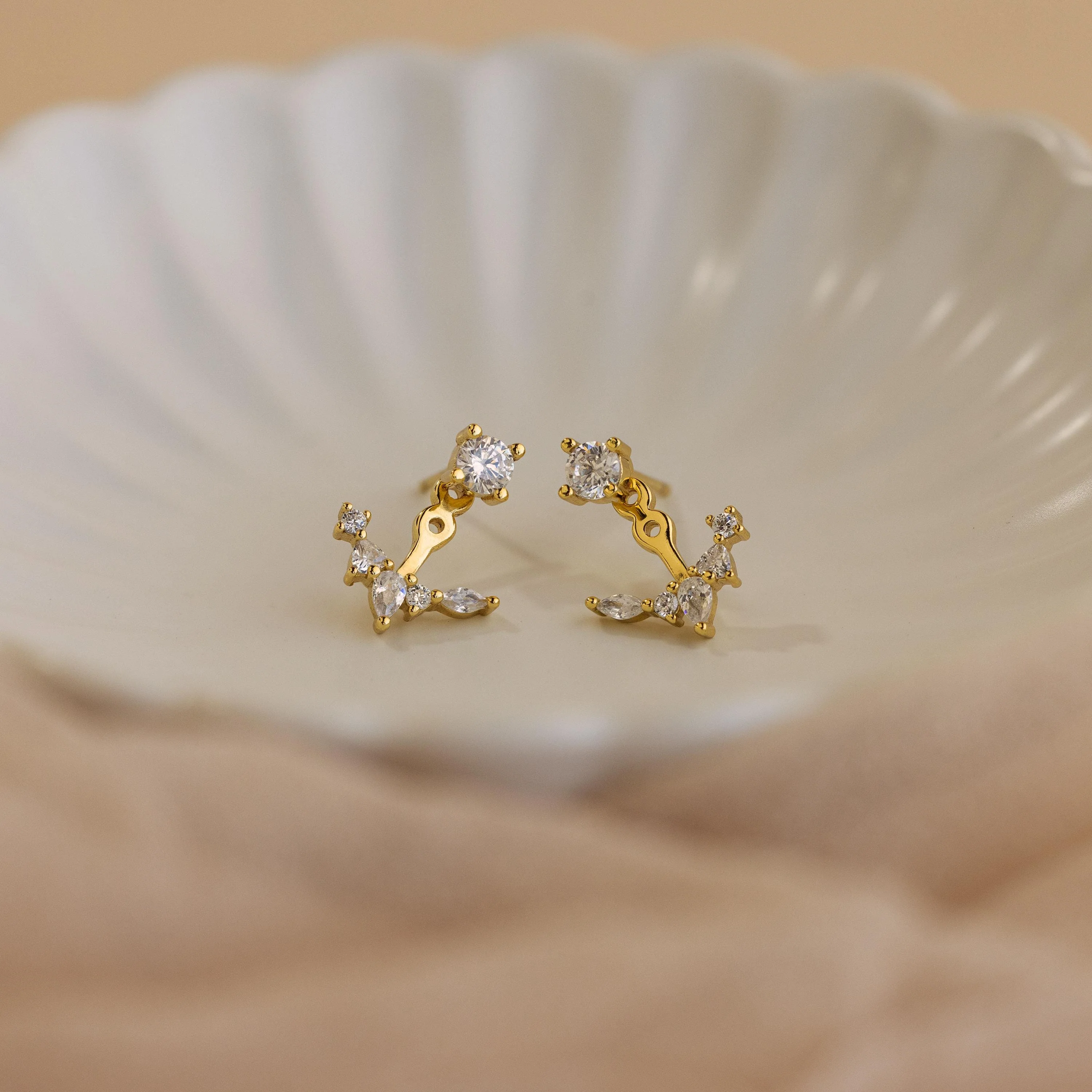 Diamond Cluster Ear Jackets - Image 7