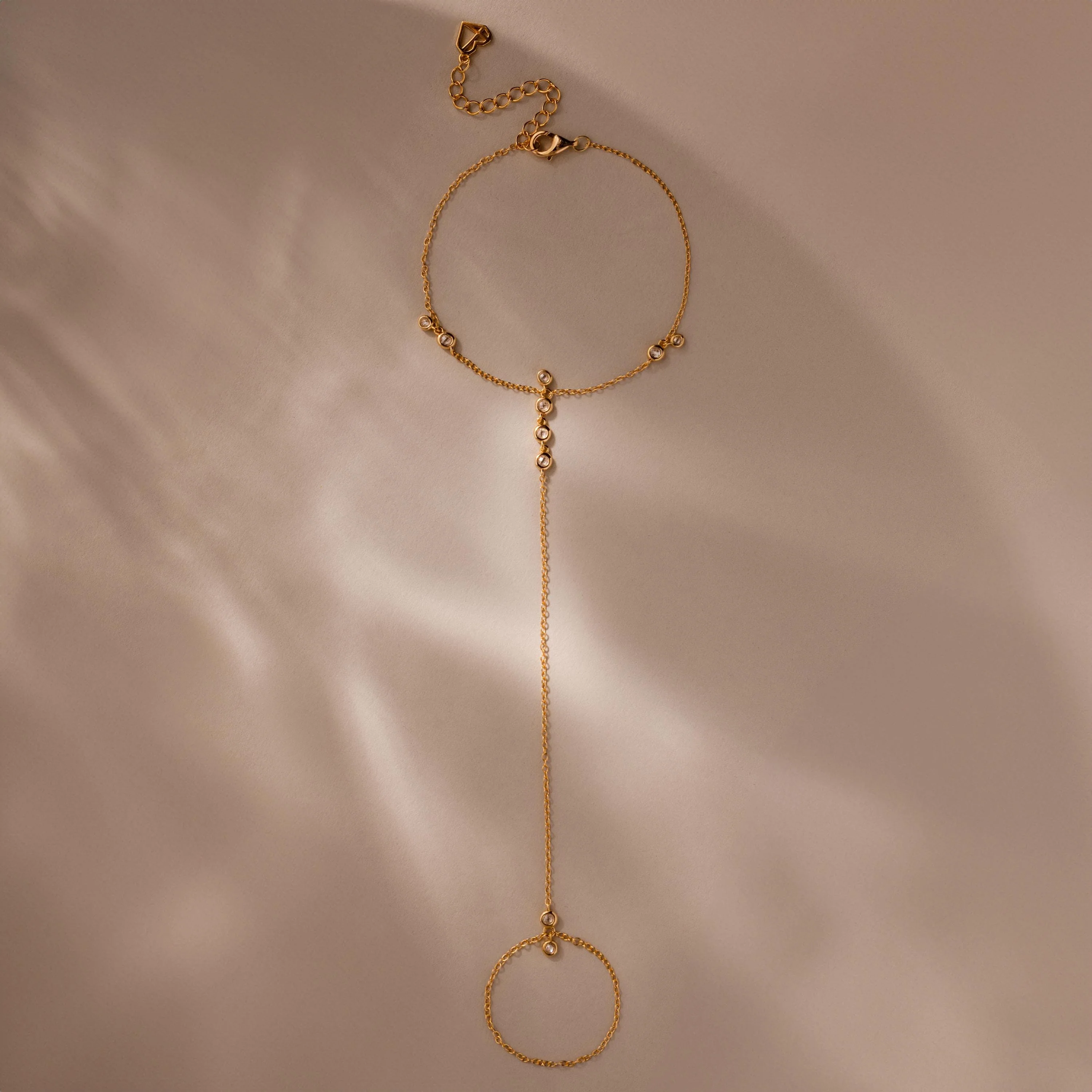 Diamond Cluster Hand Chain Bracelet - Image 2