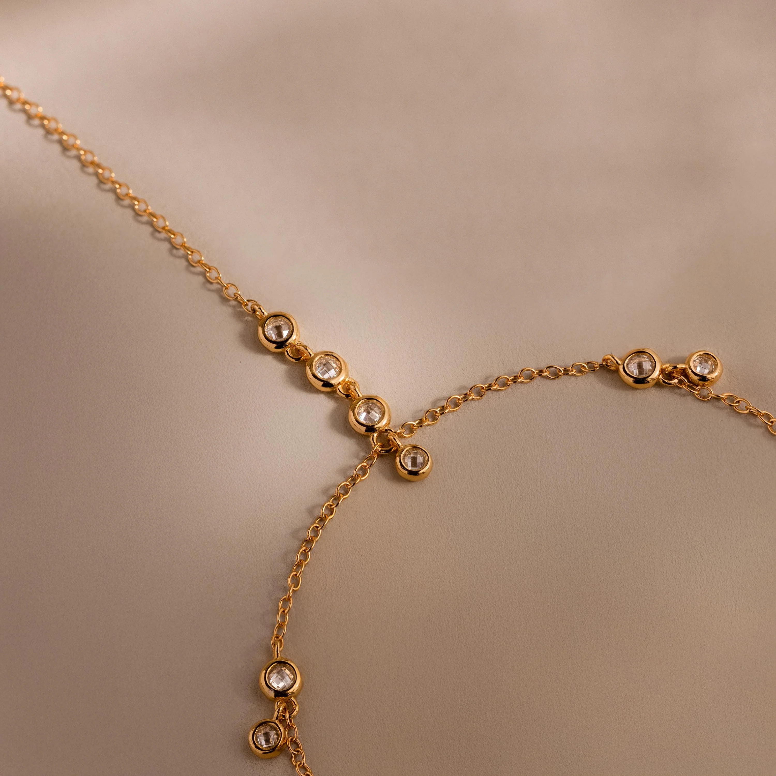 Diamond Cluster Hand Chain Bracelet - Image 7