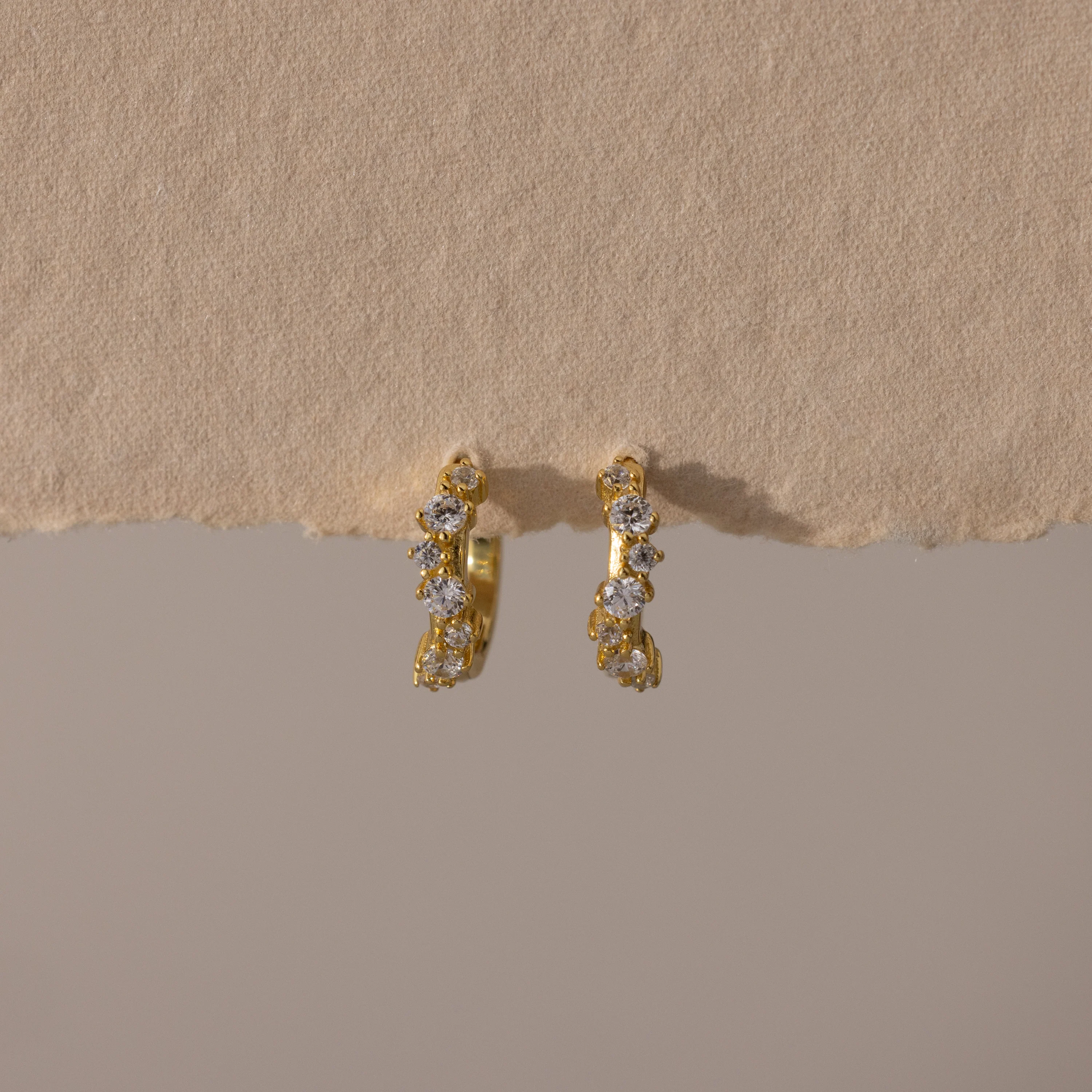 Diamond Cluster Hoops in 18K Gold - Image 3