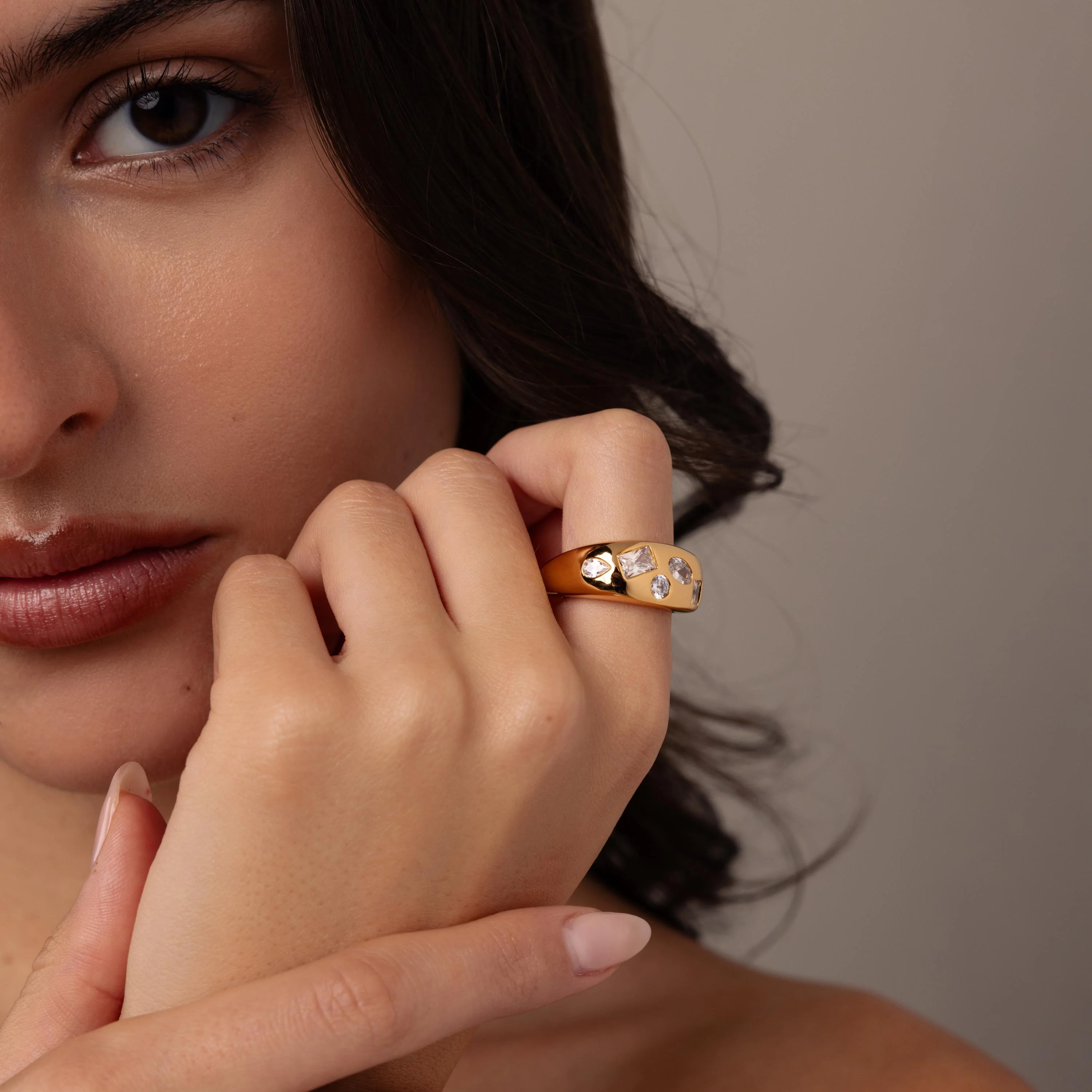 Diamond Confetti Signet Ring - Image 2