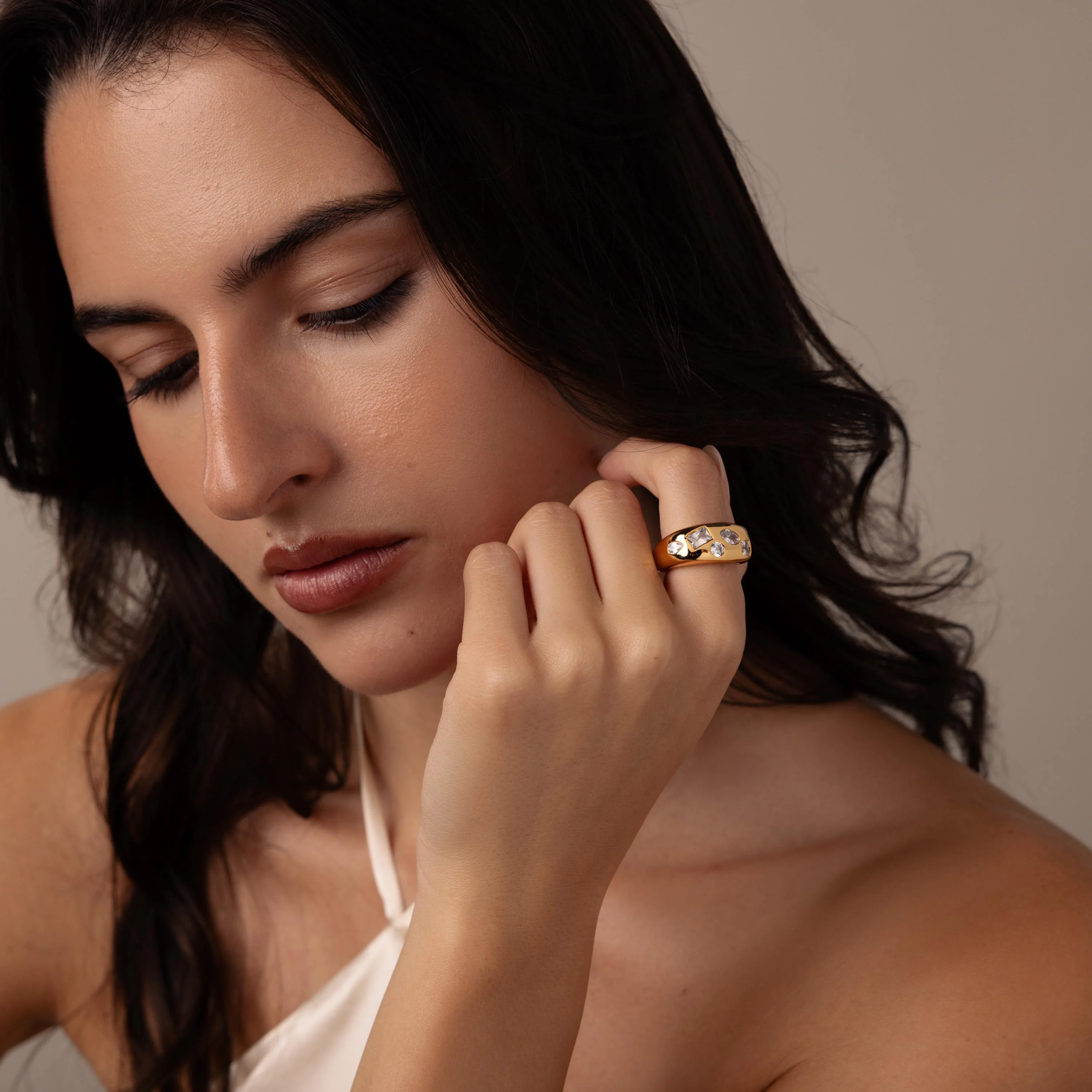Diamond Confetti Signet Ring - Image 6