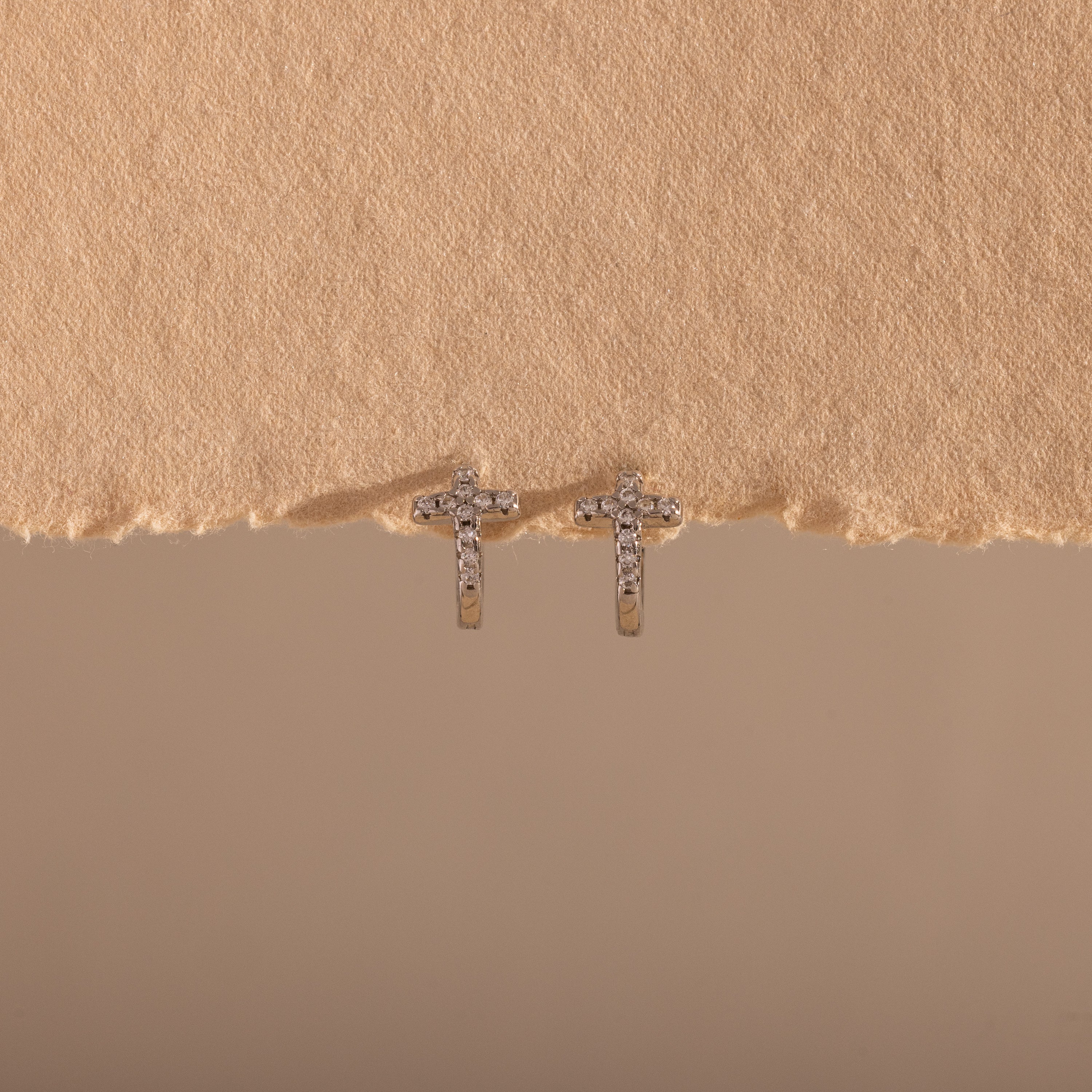 Diamond Cross Huggies - Image 4