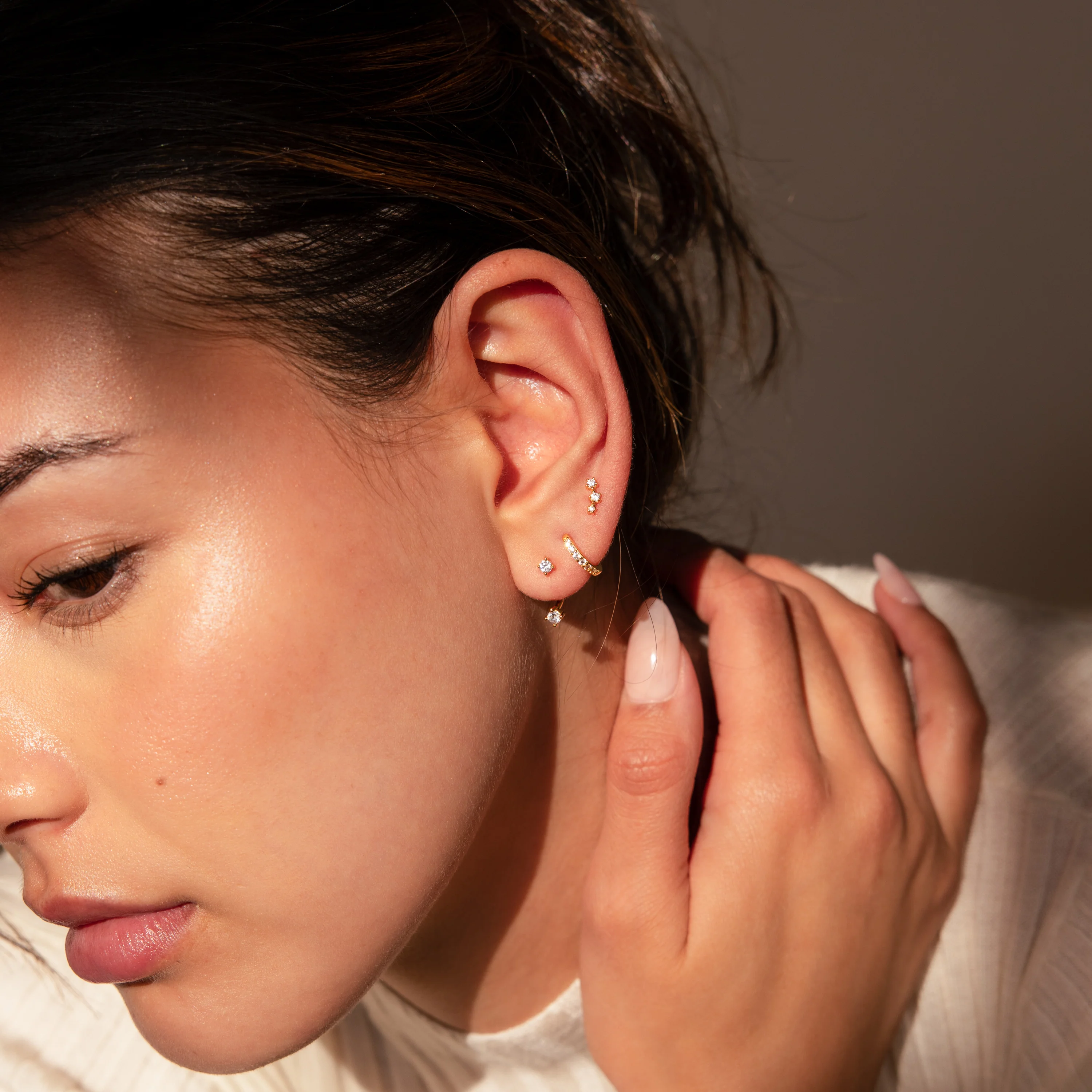 Diamond Earrings Set in 18K Gold - Image 4