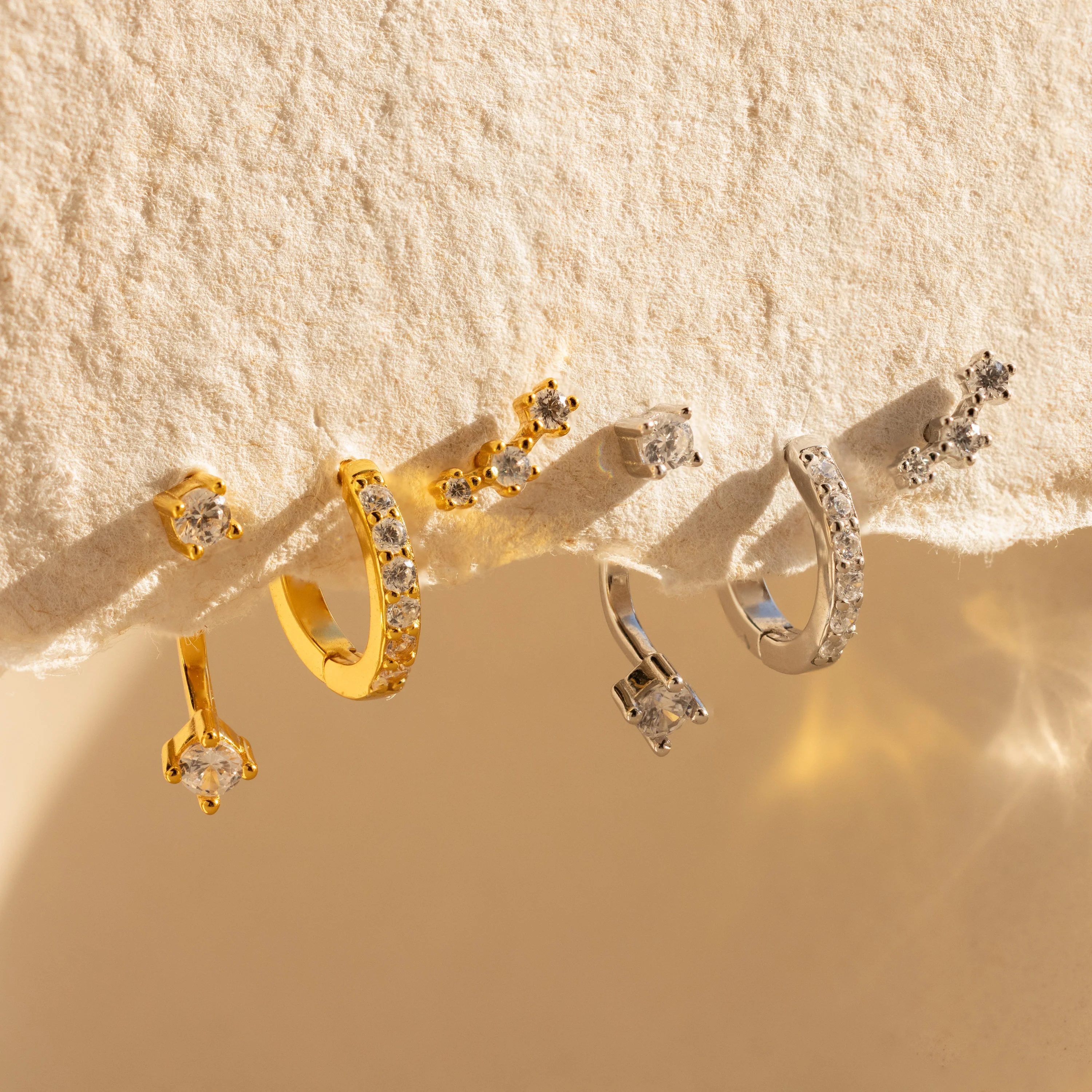 Diamond Earrings Set in Silver - Image 5