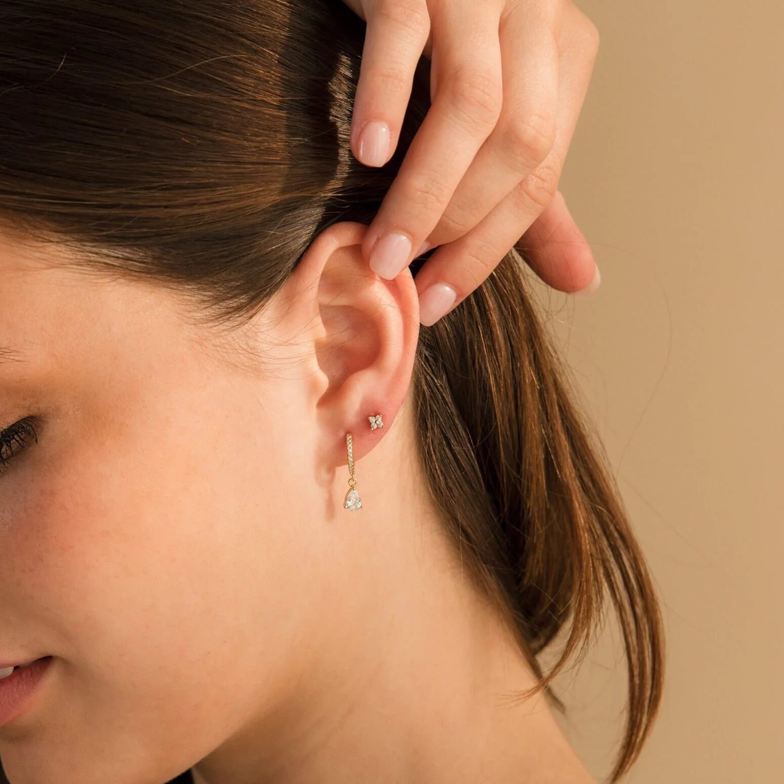 Diamond Ivy Flower Studs - Image 6