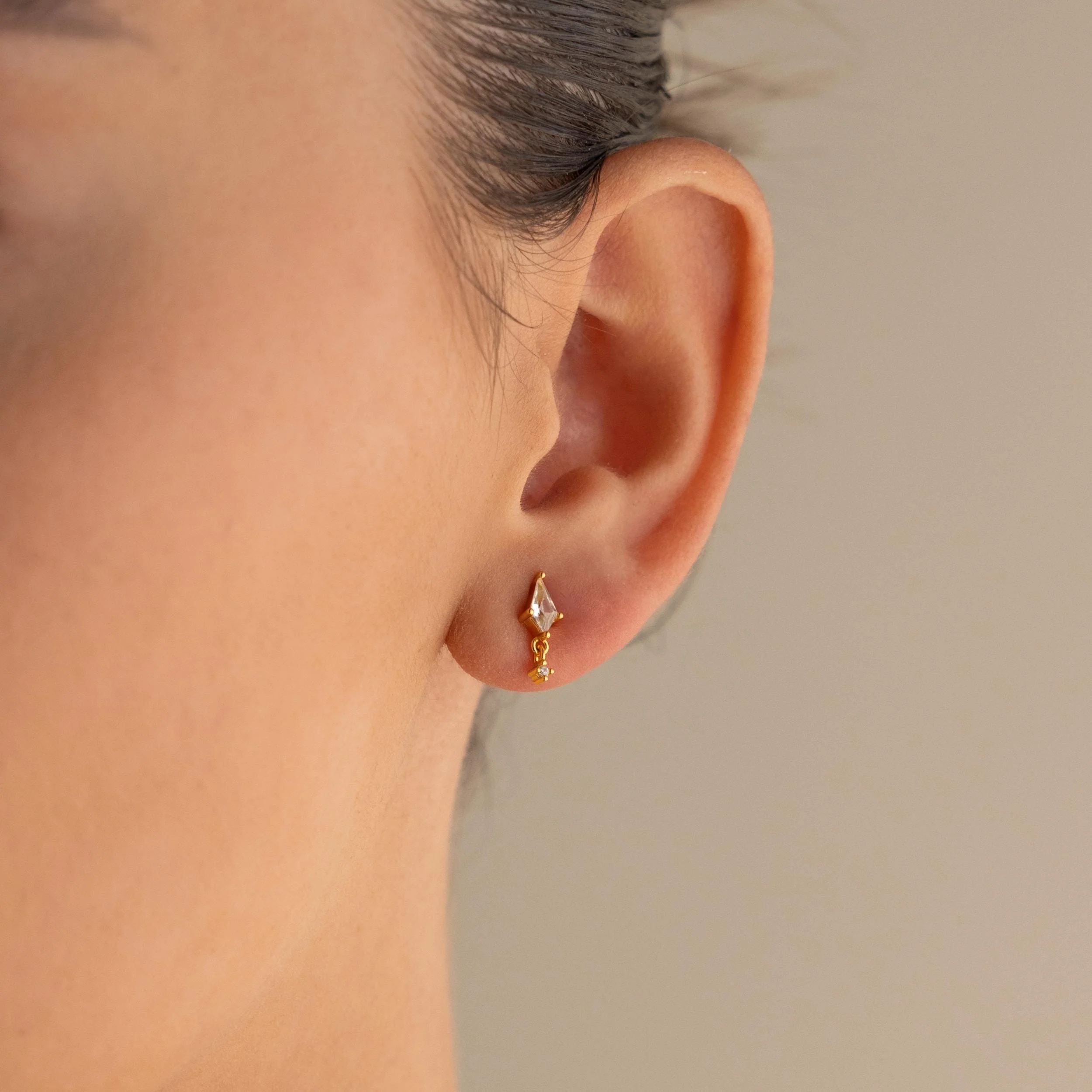 Diamond Kite Drop Earrings - Image 2