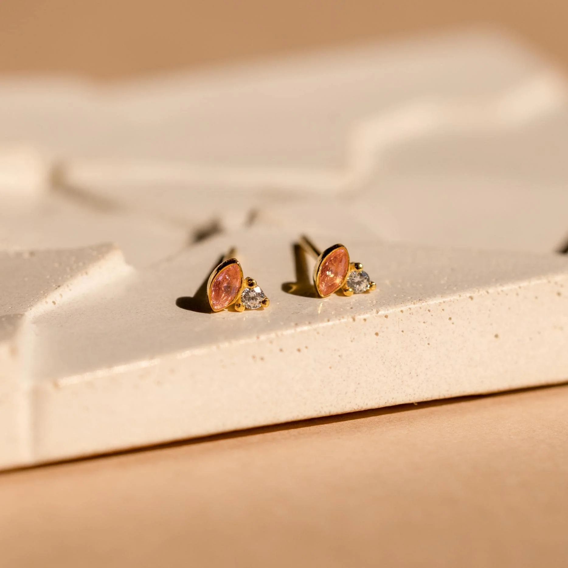 Diamond Marquise Birthstone Studs - Image 7
