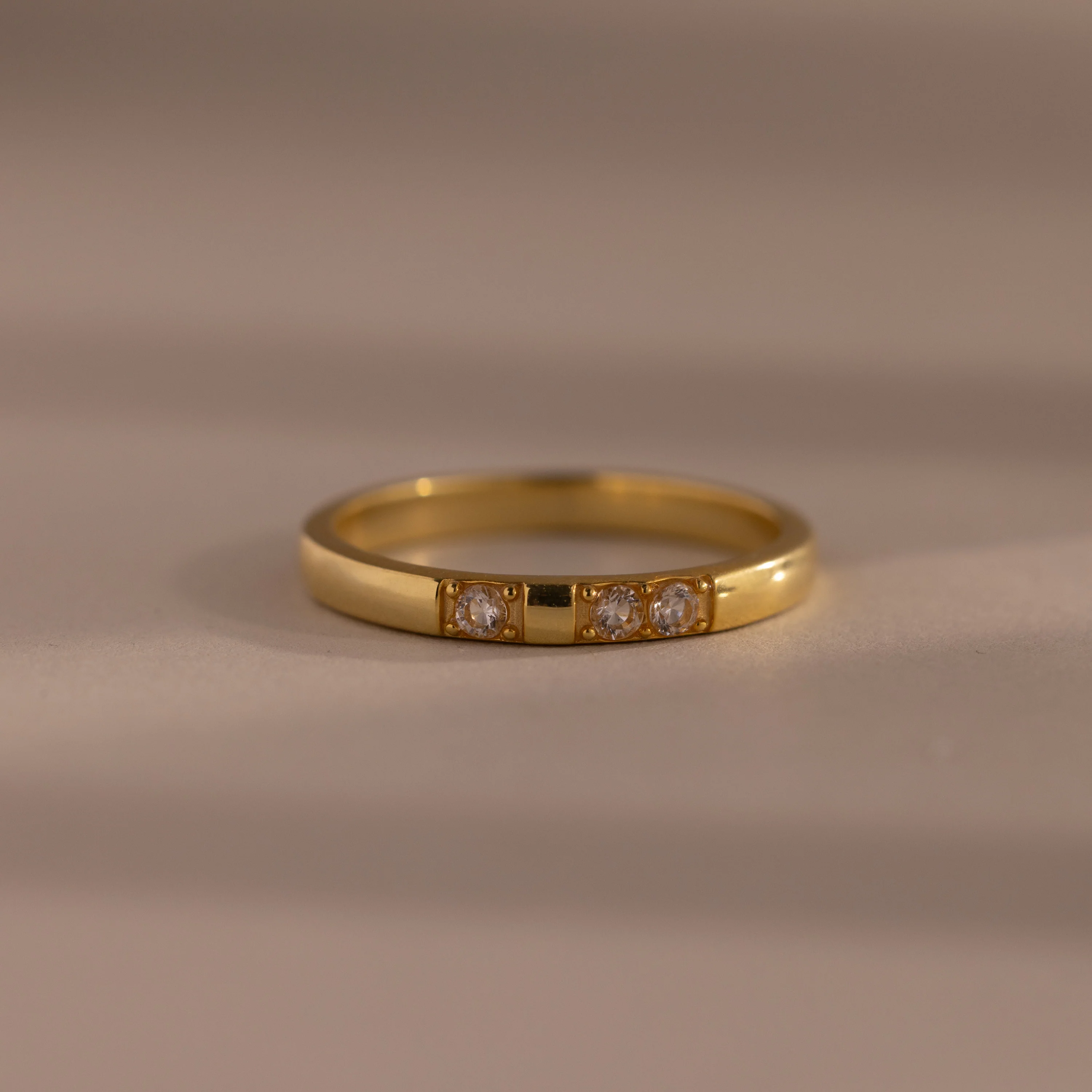 Diamond Morse Code Ring in 18K Gold
