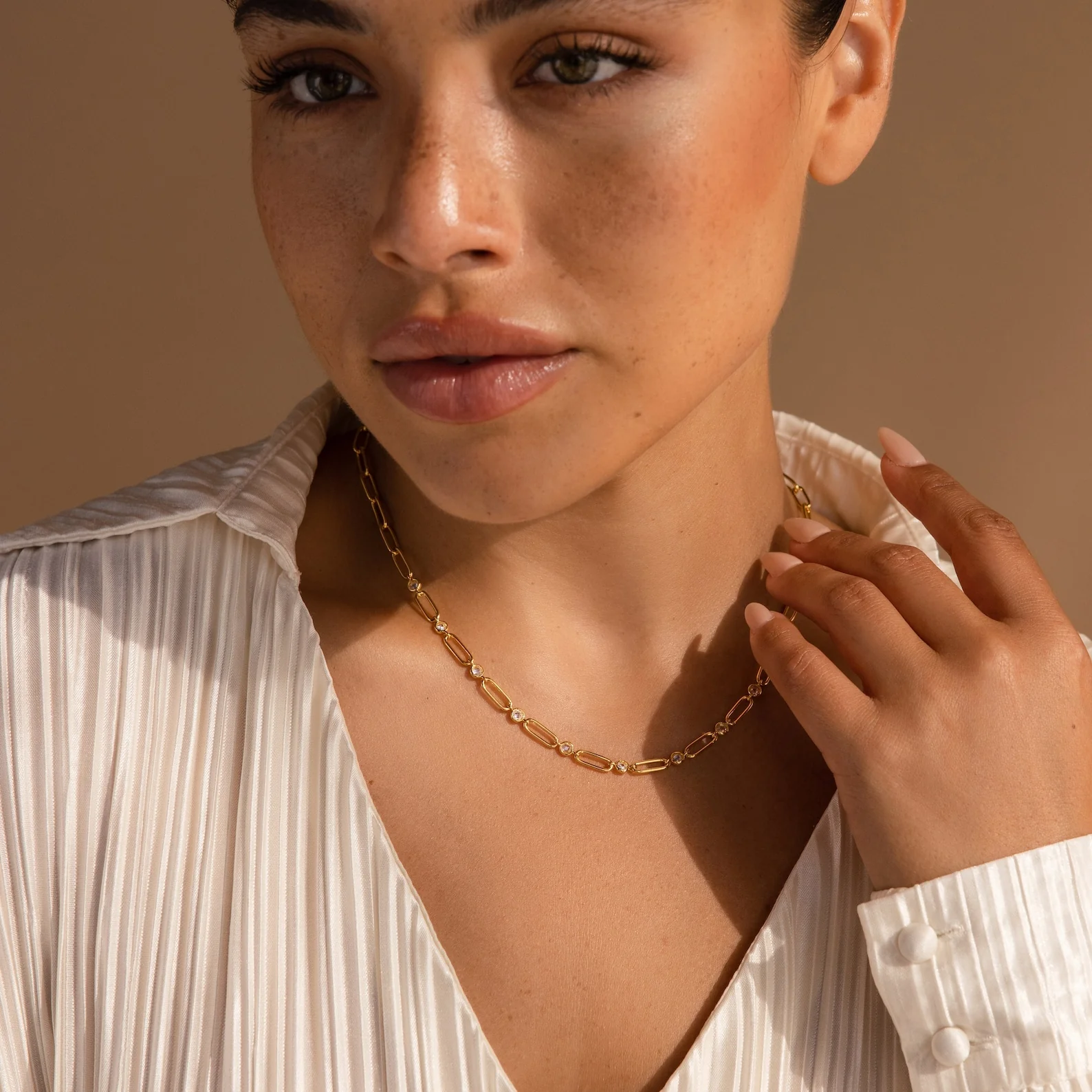 Diamond Paperclip Necklace - Image 4