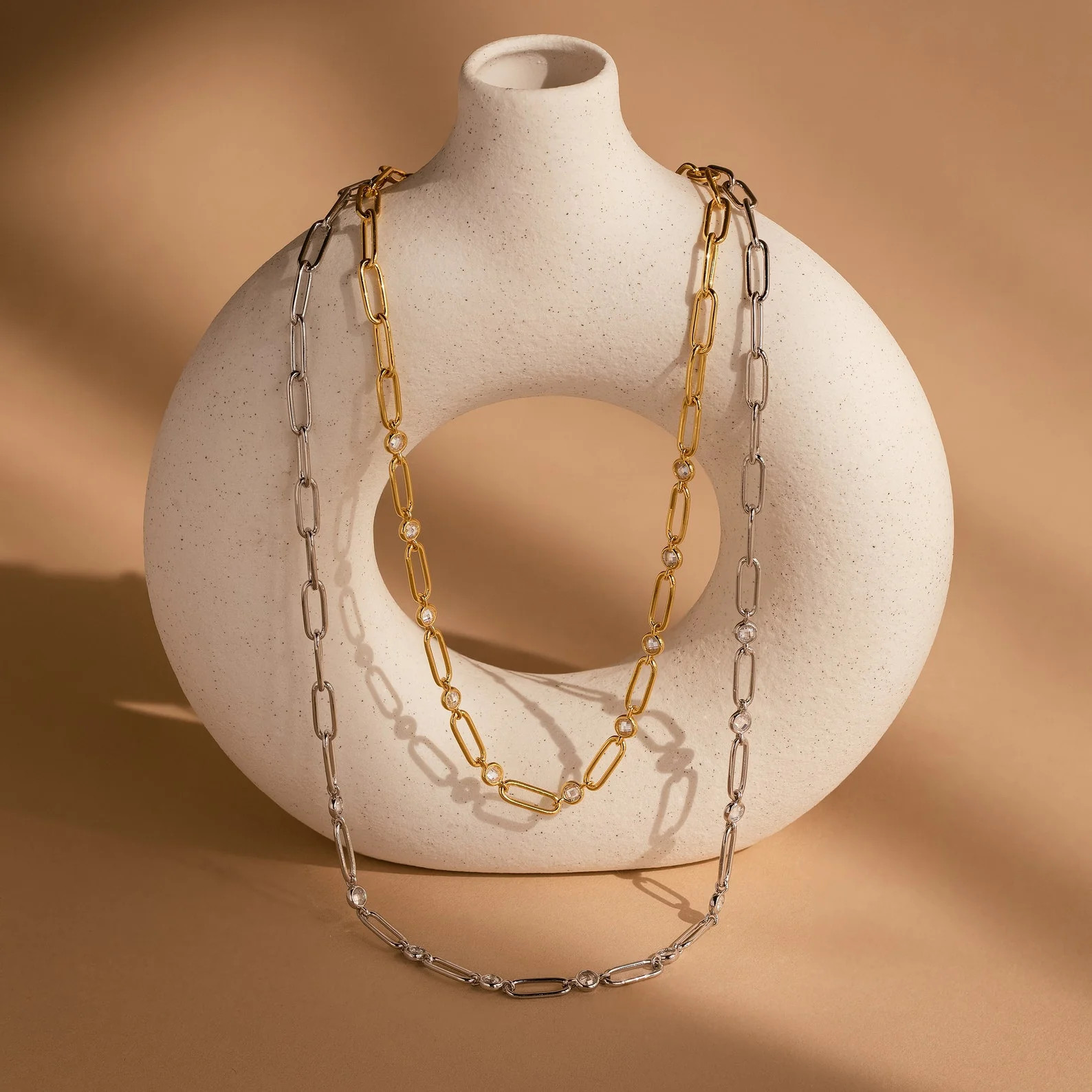 Diamond Paperclip Necklace - Image 5