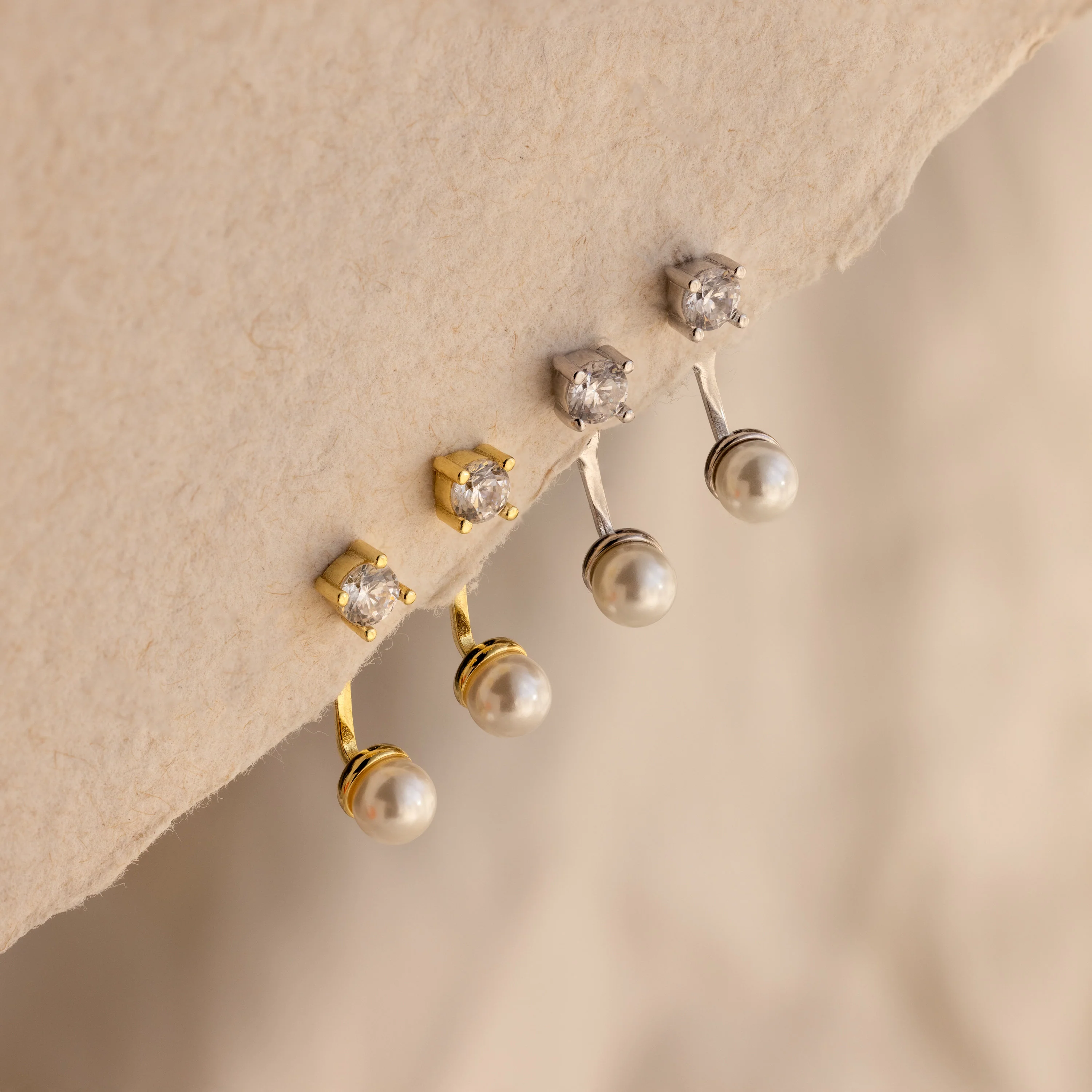 Diamond Pearl Ear Jackets - Image 3