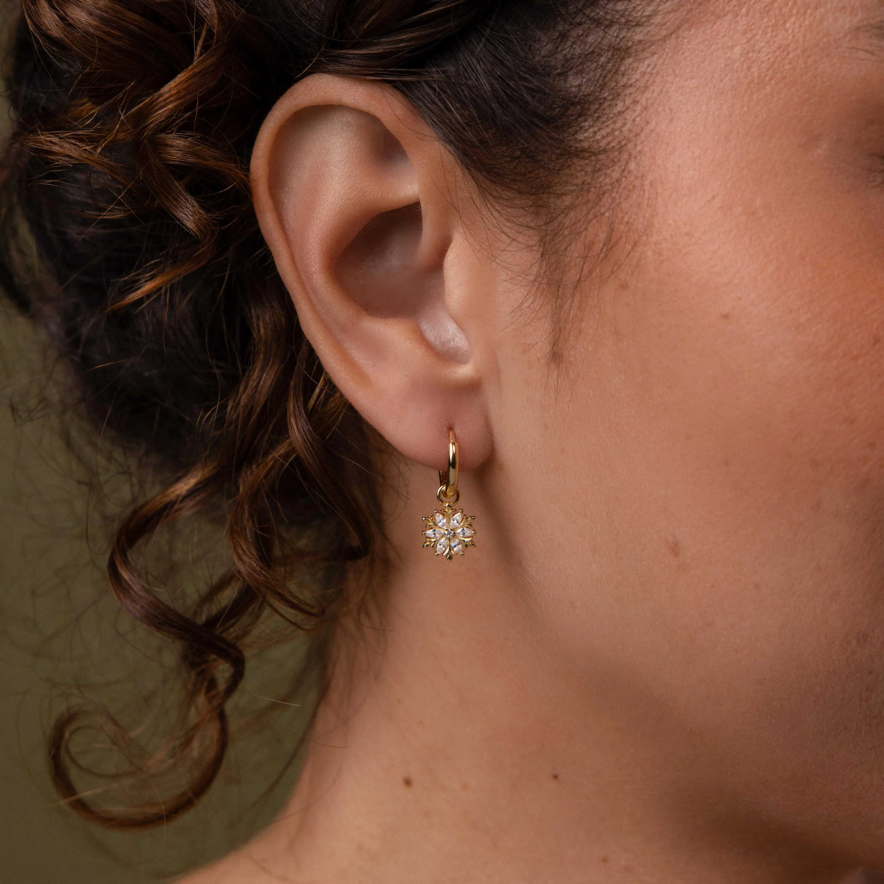 Diamond Poinsettia Hoops - Image 3