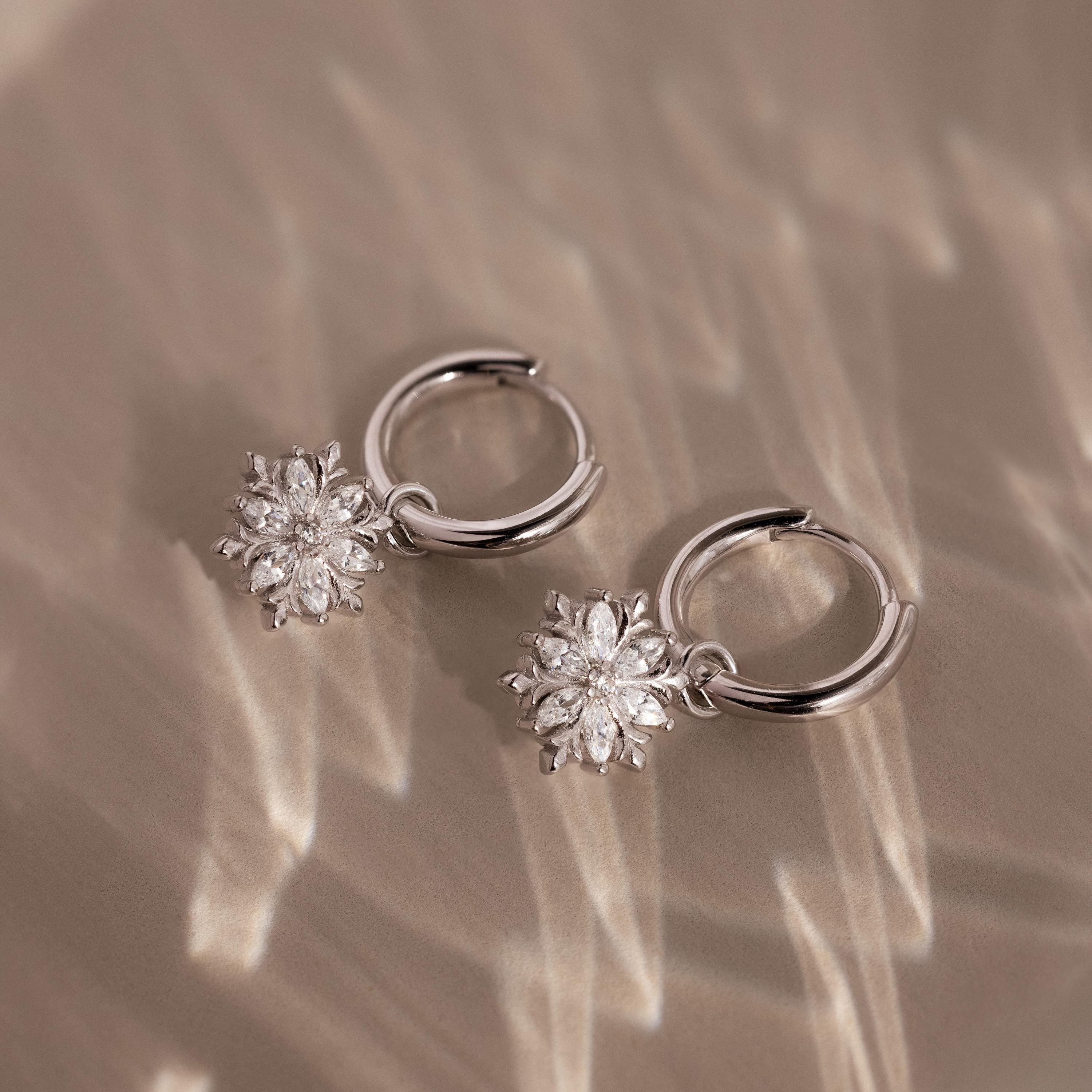 Diamond Poinsettia Hoops - Image 6