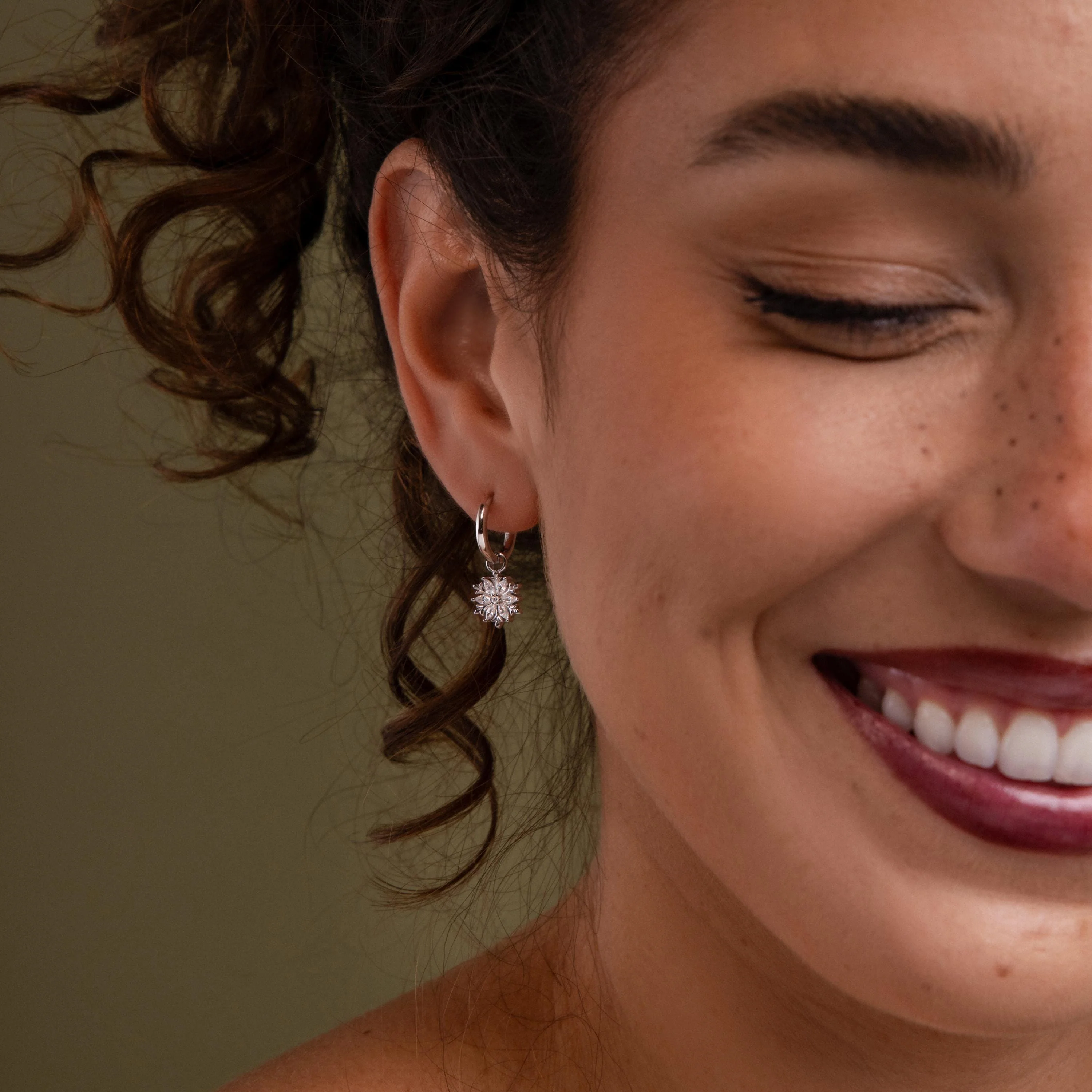 Diamond Poinsettia Hoops - Image 7