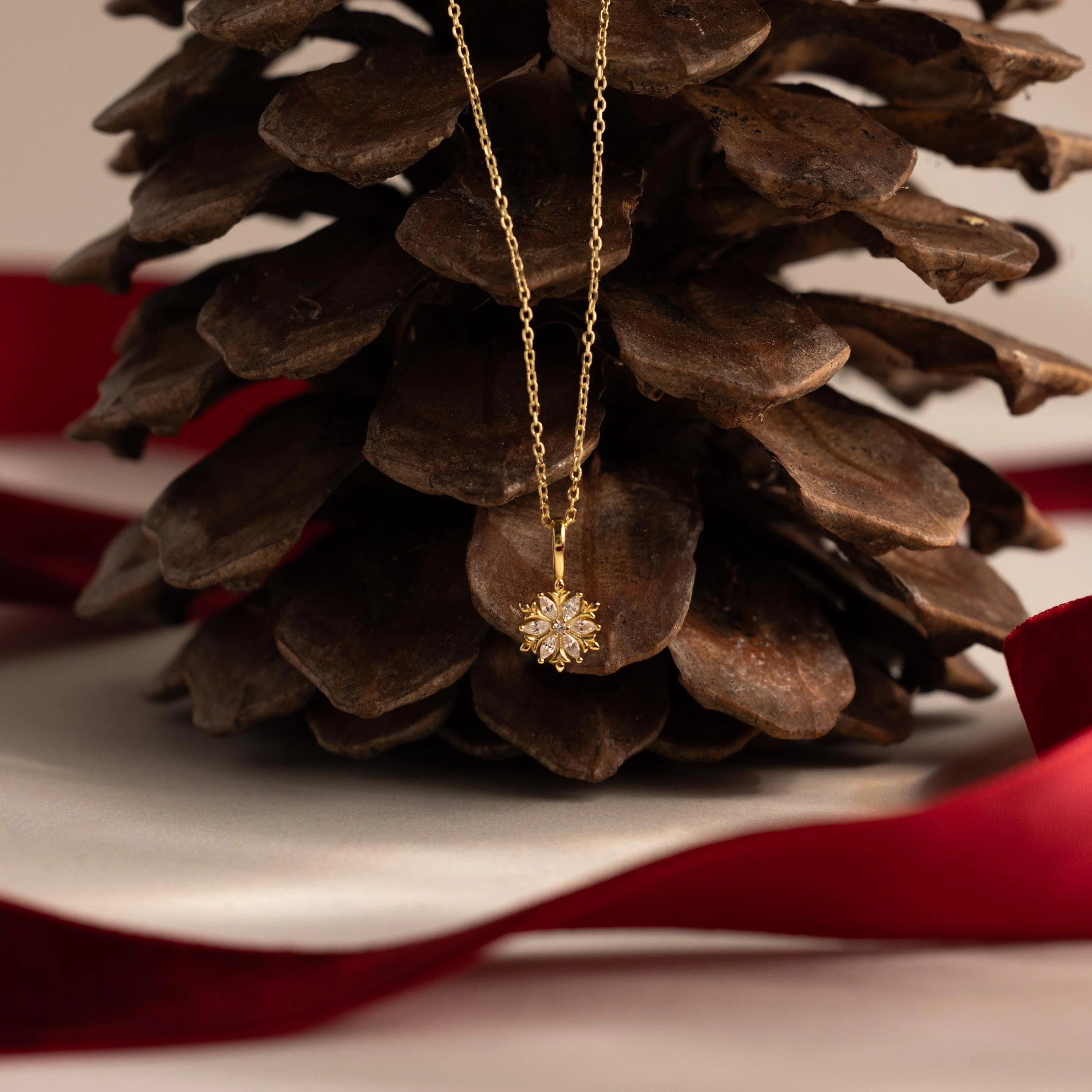 Diamond Poinsettia Necklace - Image 4