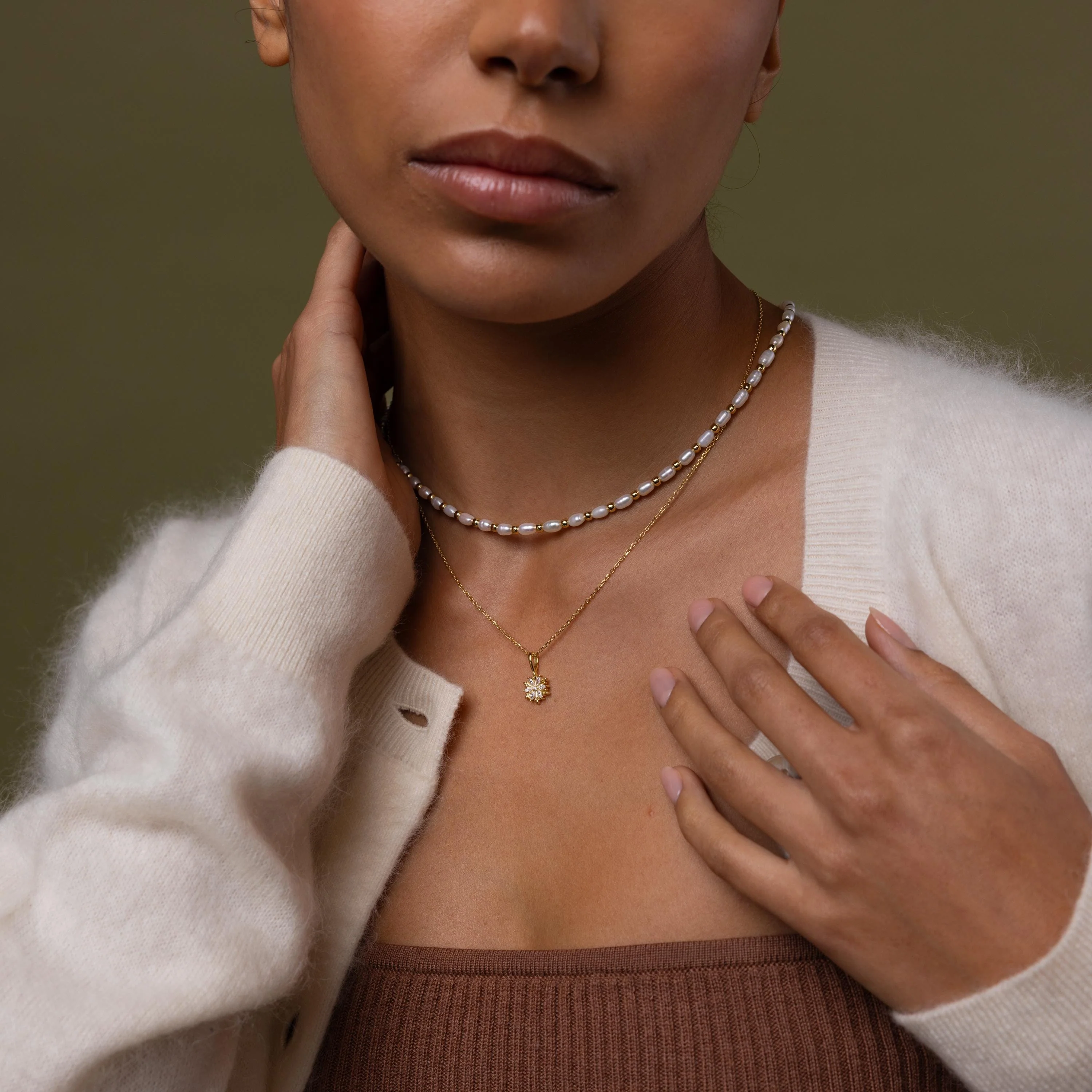 Diamond Poinsettia Necklace - Image 5