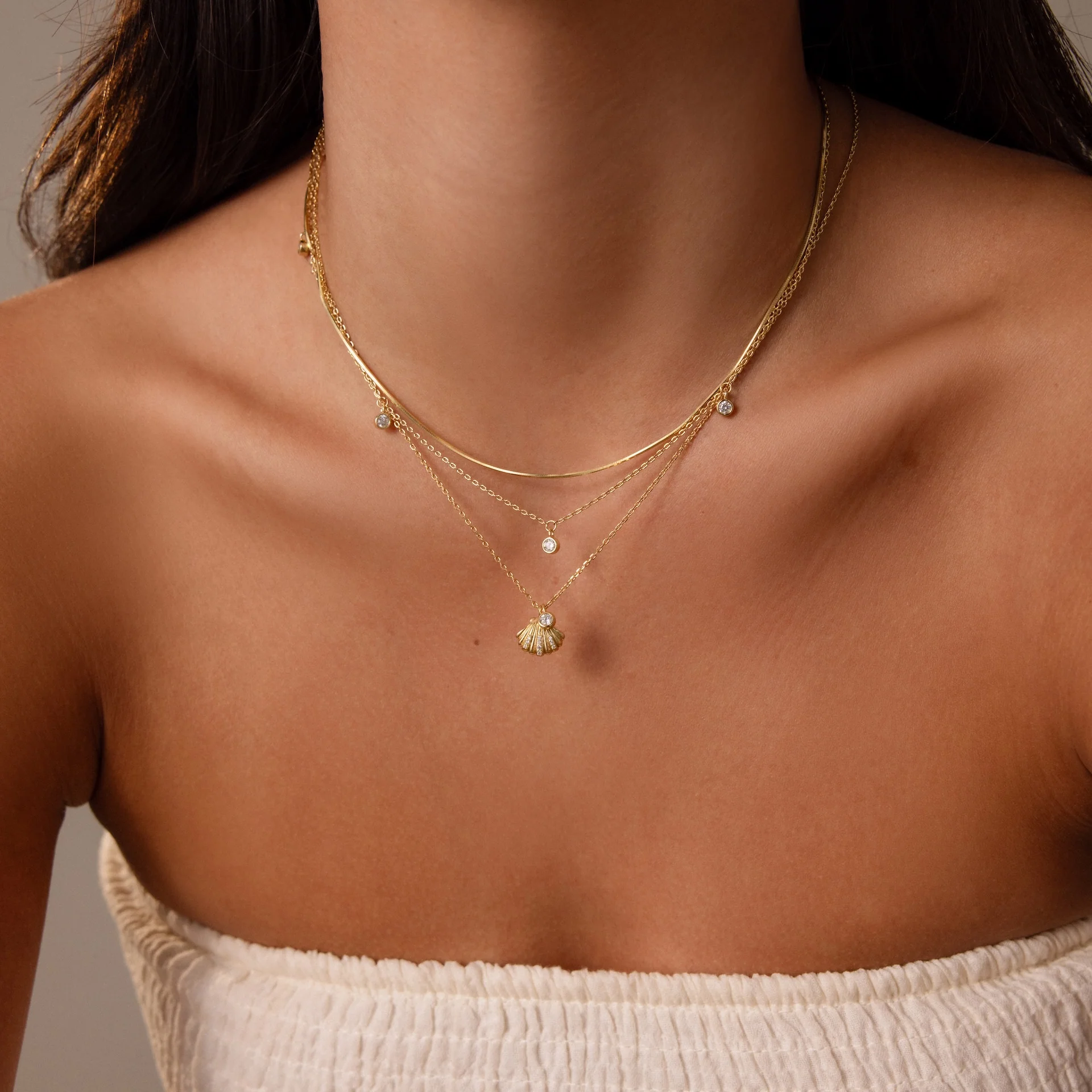 Diamond Seashell Charm Necklace - Image 7