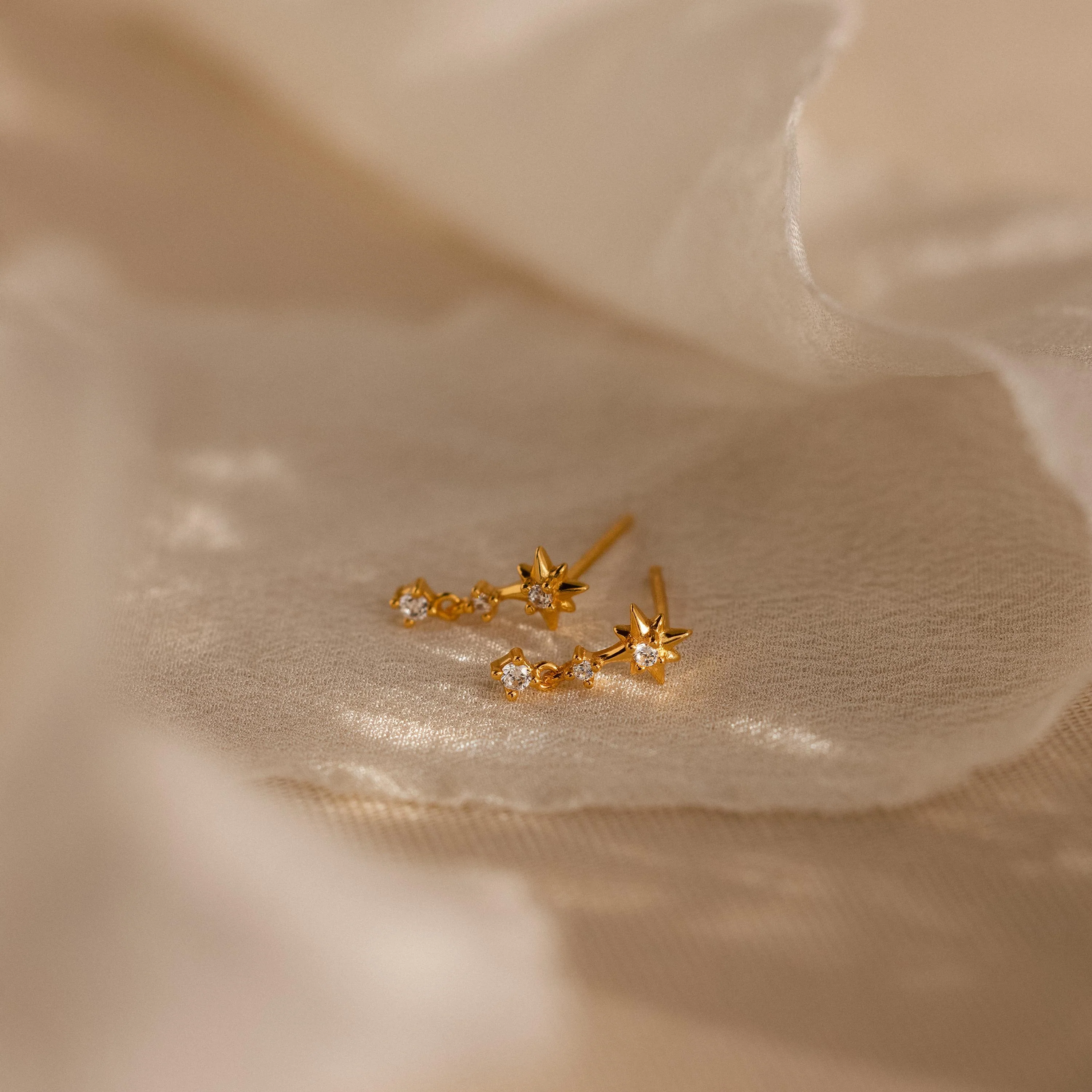 Diamond Starburst Drop Studs - Image 7