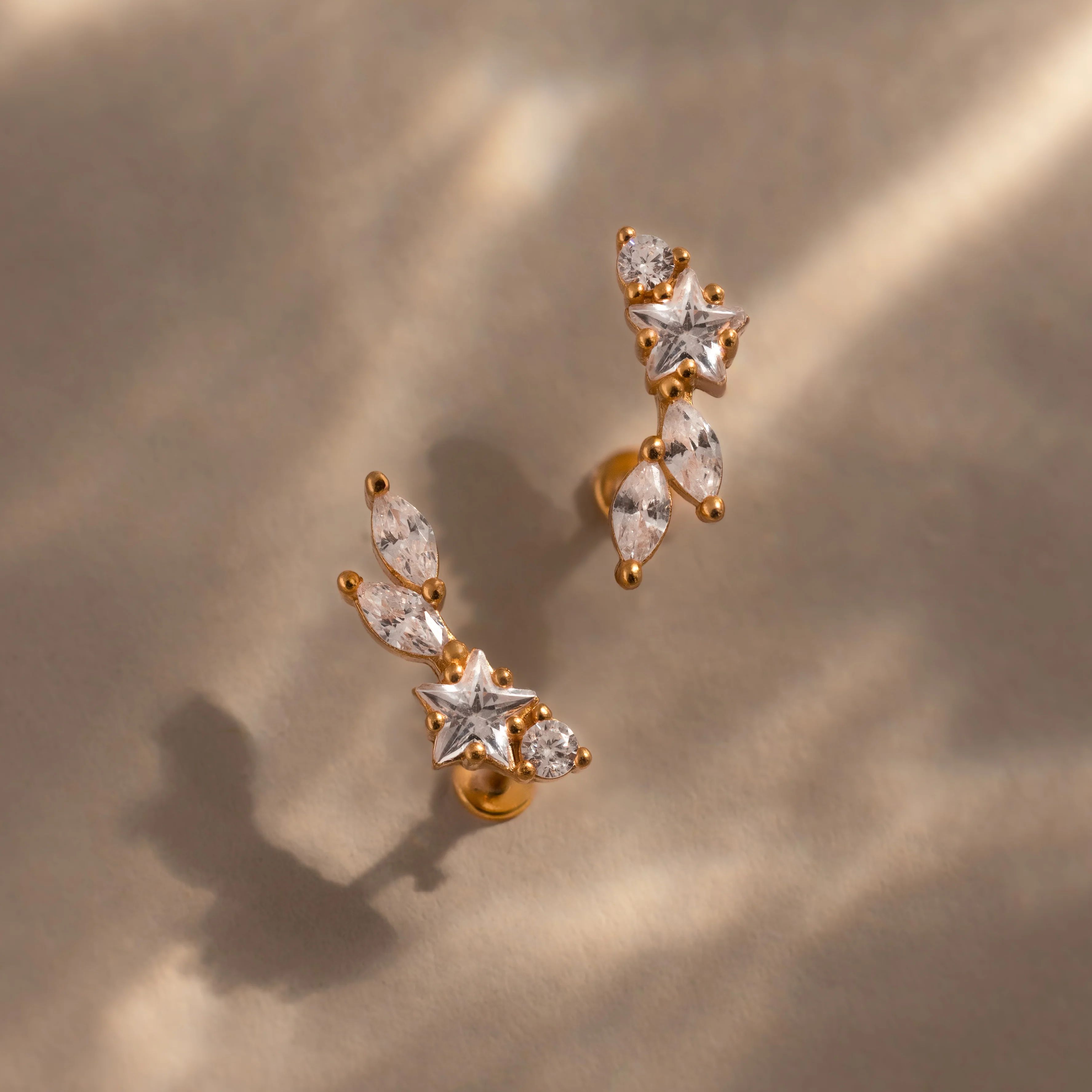 Diamond Starfall Flatback Climbers in 18K Gold - Image 5