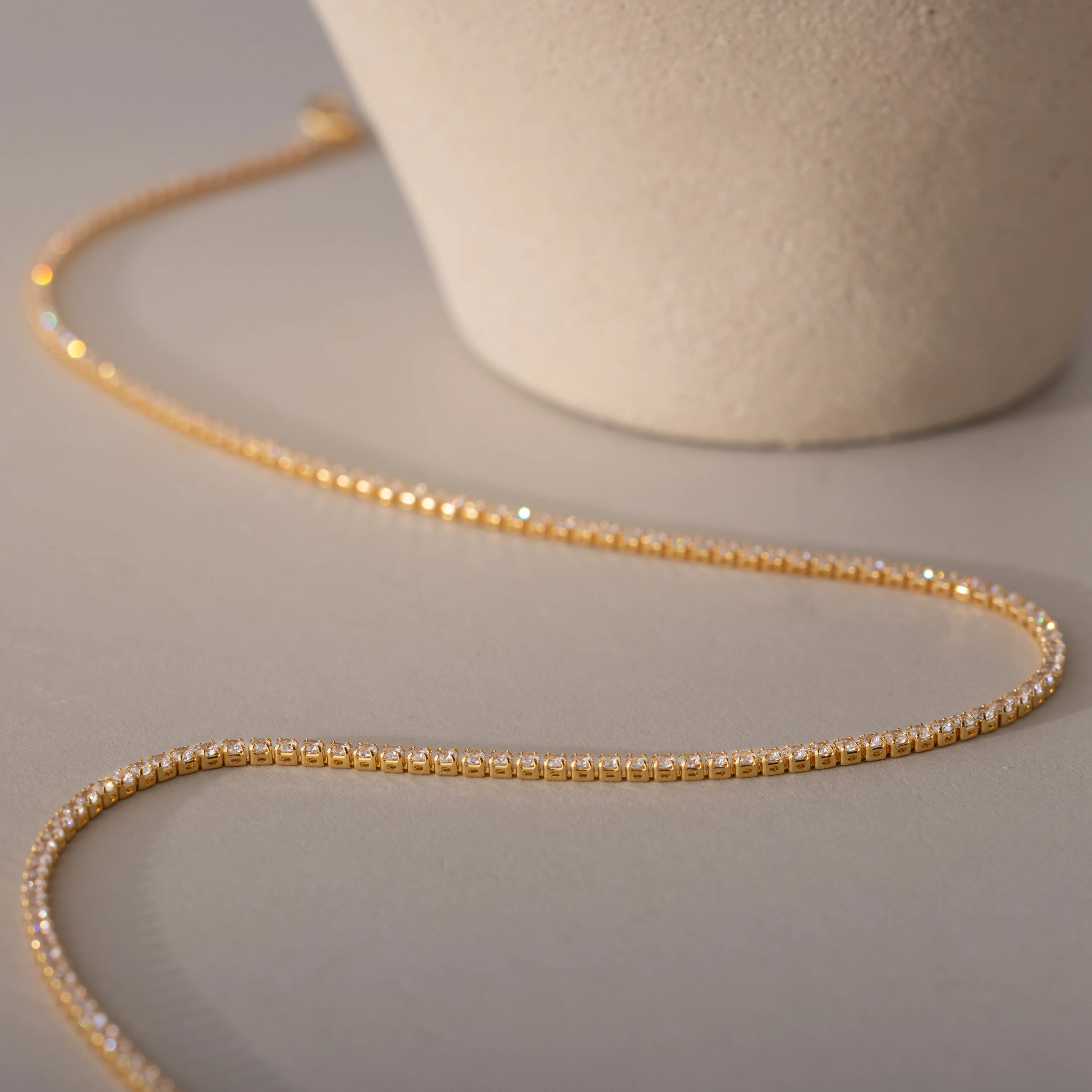 Diamond Tennis Choker Necklace in 18K Gold - Image 3