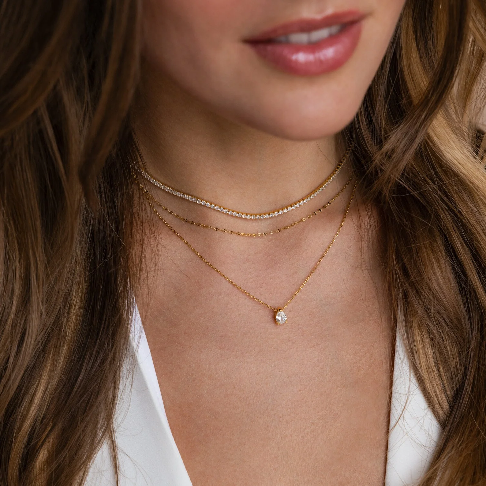 Diamond Tennis Choker Necklace in 18K Gold - Image 8