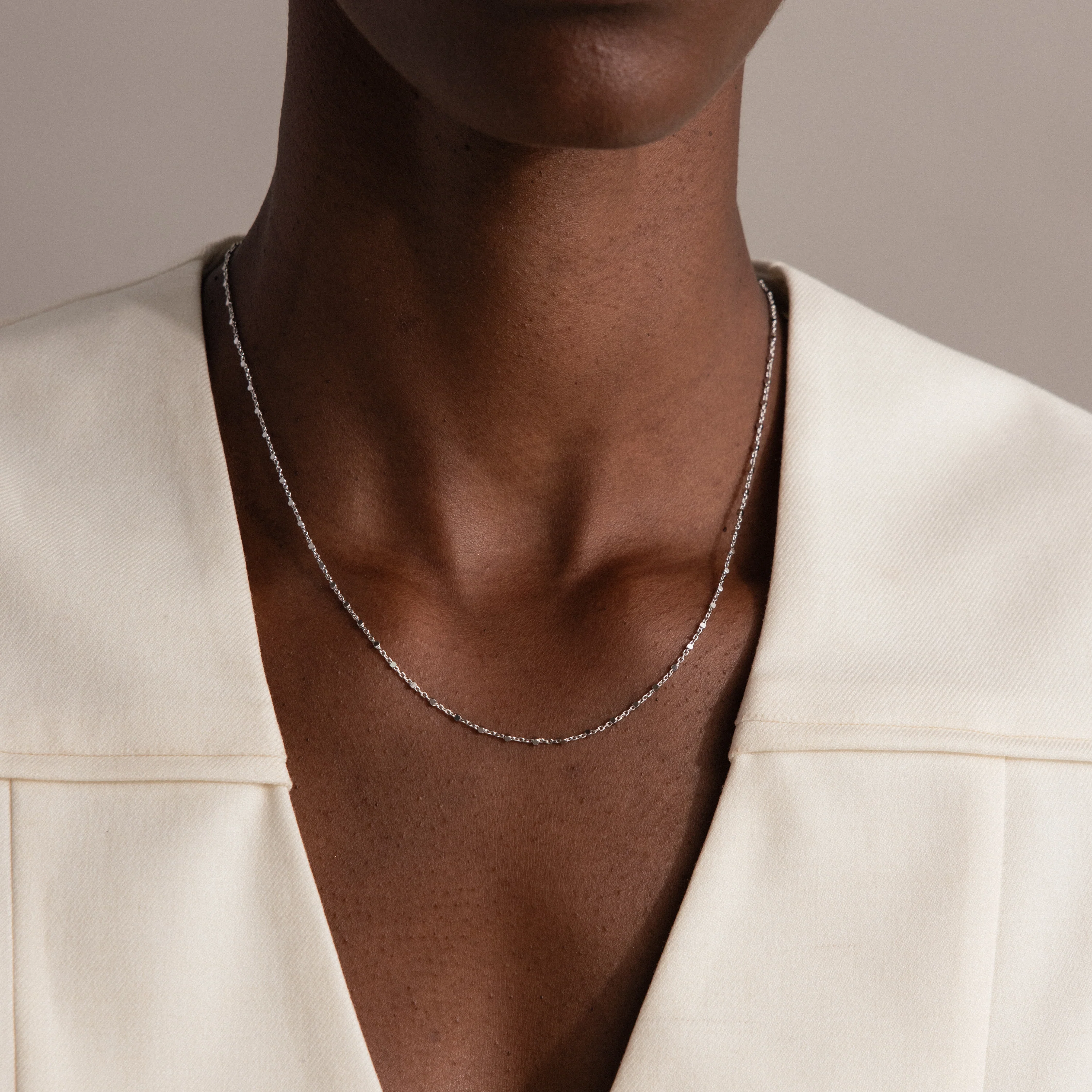Dot Station Necklace in Silver - Image 2
