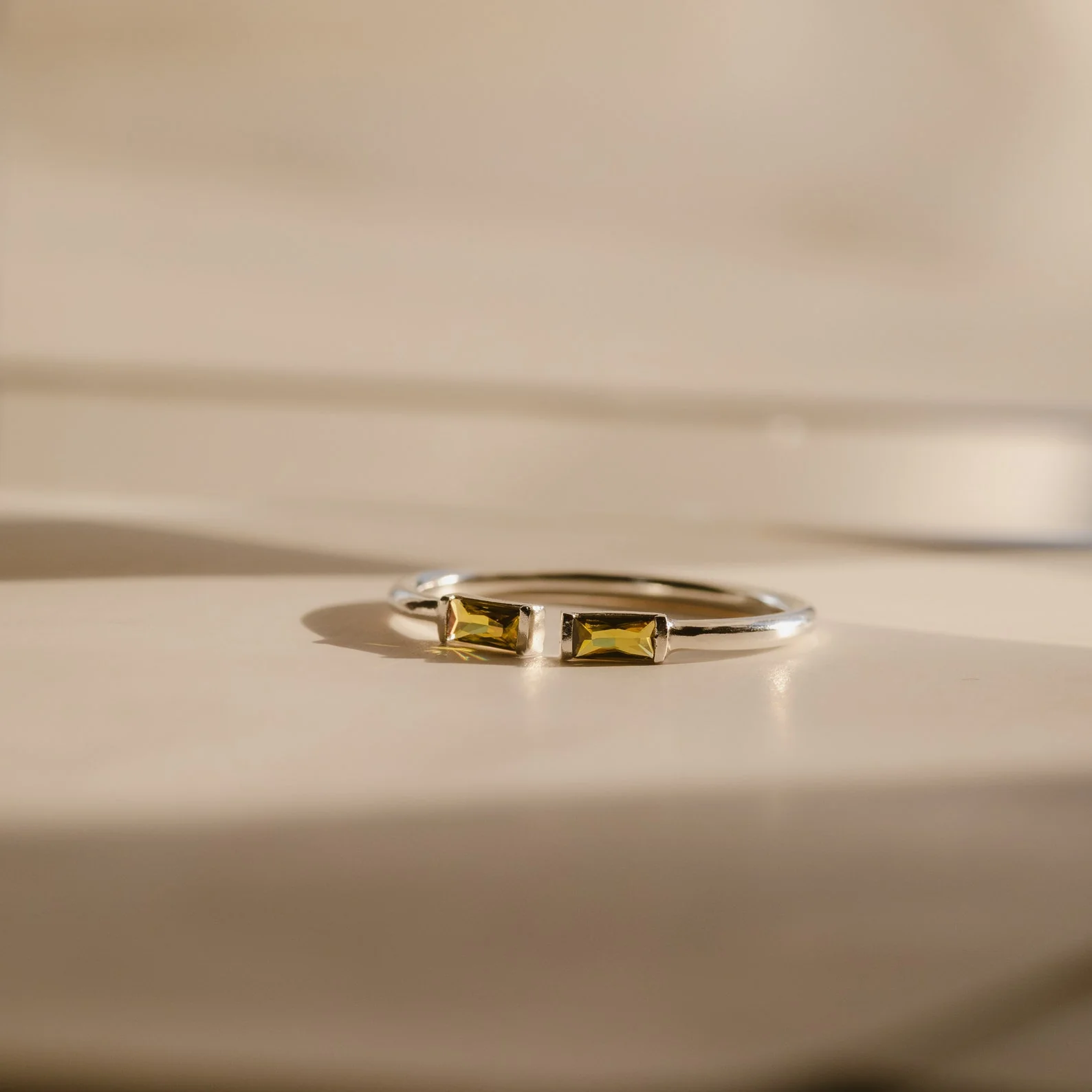 Duo Baguette Birthstone Ring - Image 3
