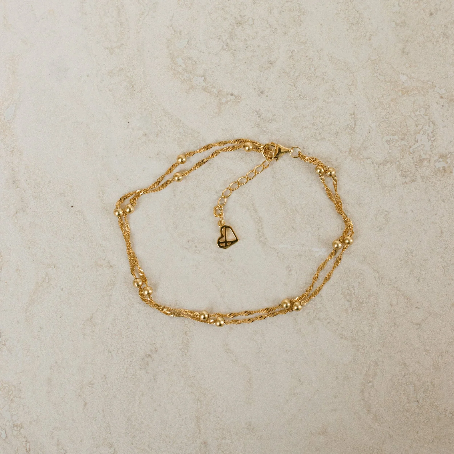 Duo Bead Chain Anklet - Image 2