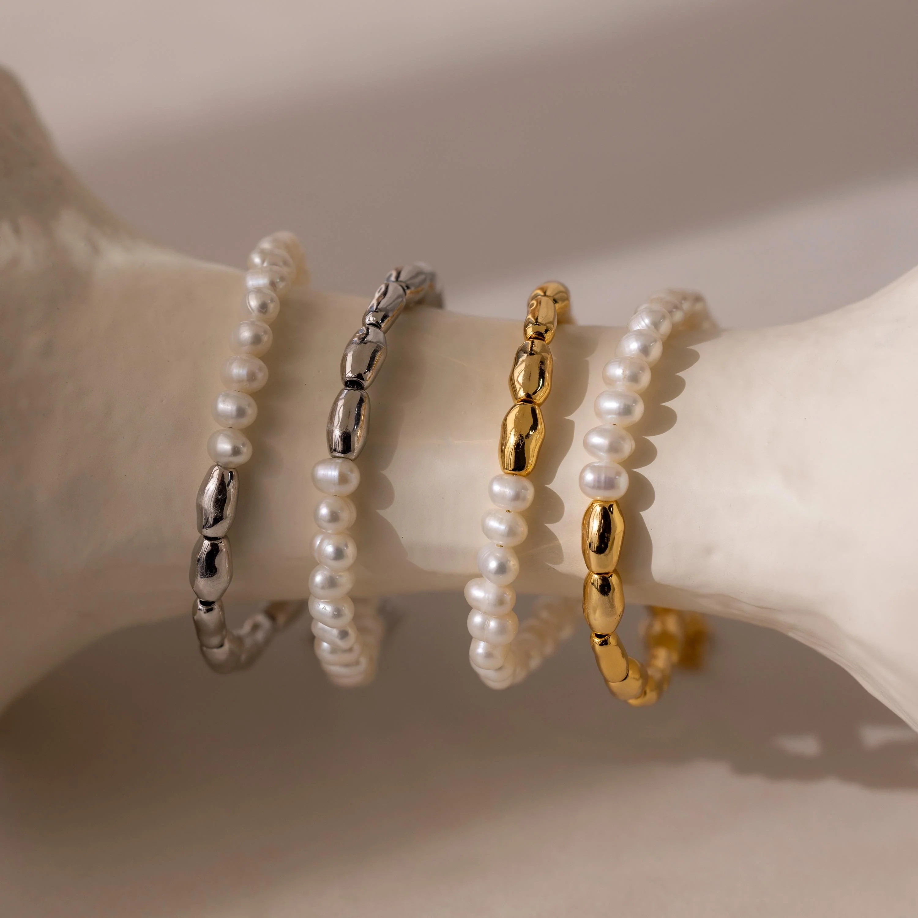 Duo Beaded Pearl Bracelet - Image 3