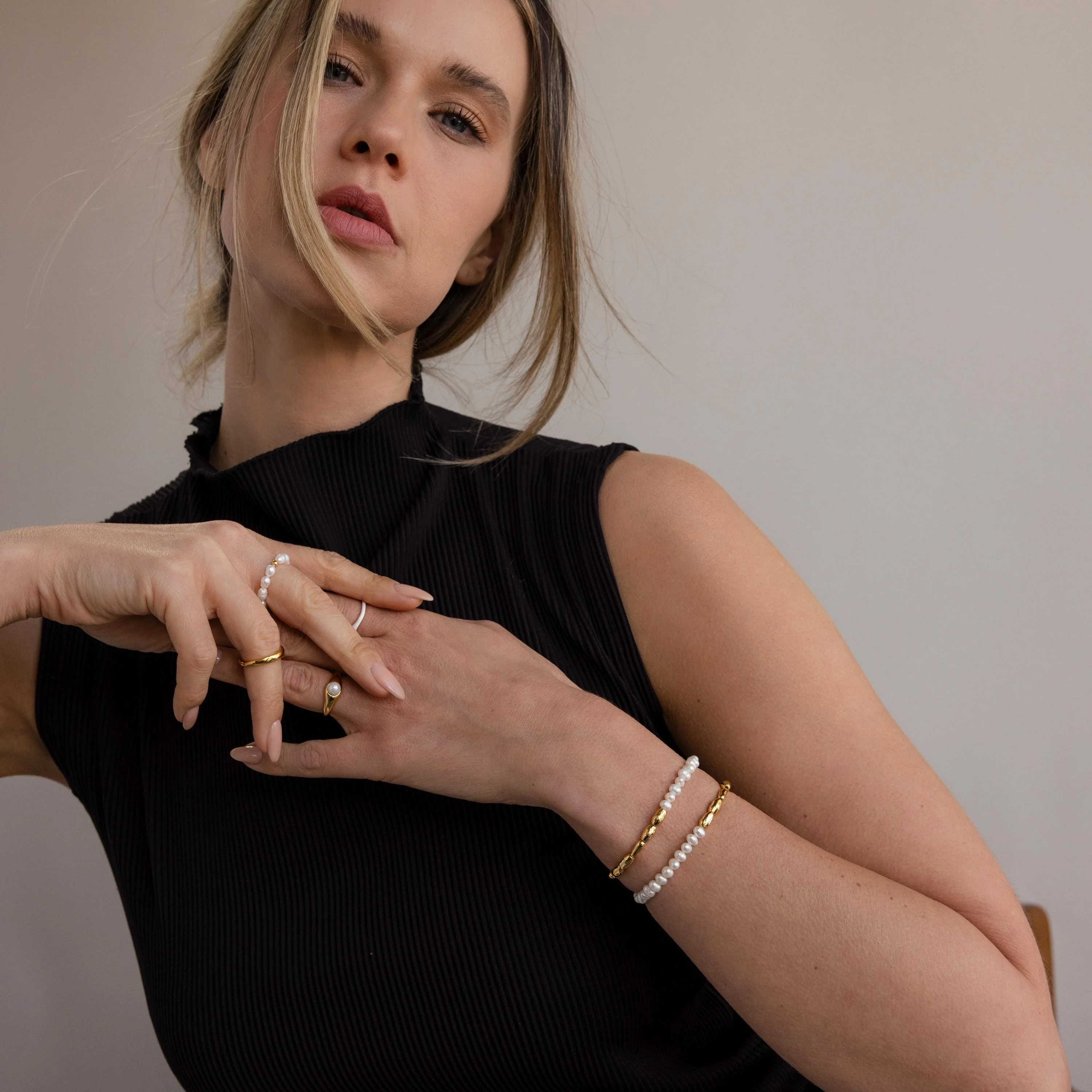 Duo Beaded Pearl Bracelet - Image 6
