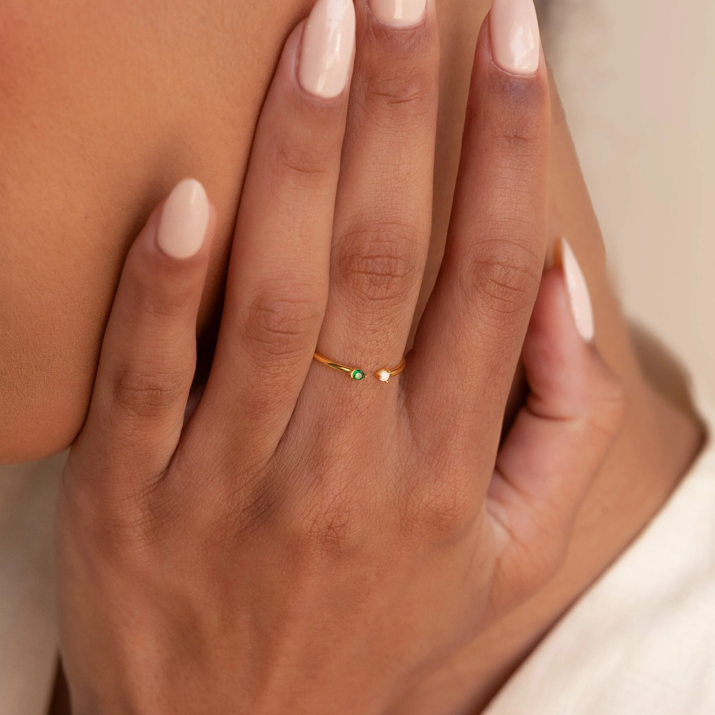 Duo Birthstone & Opal Ring - Image 2